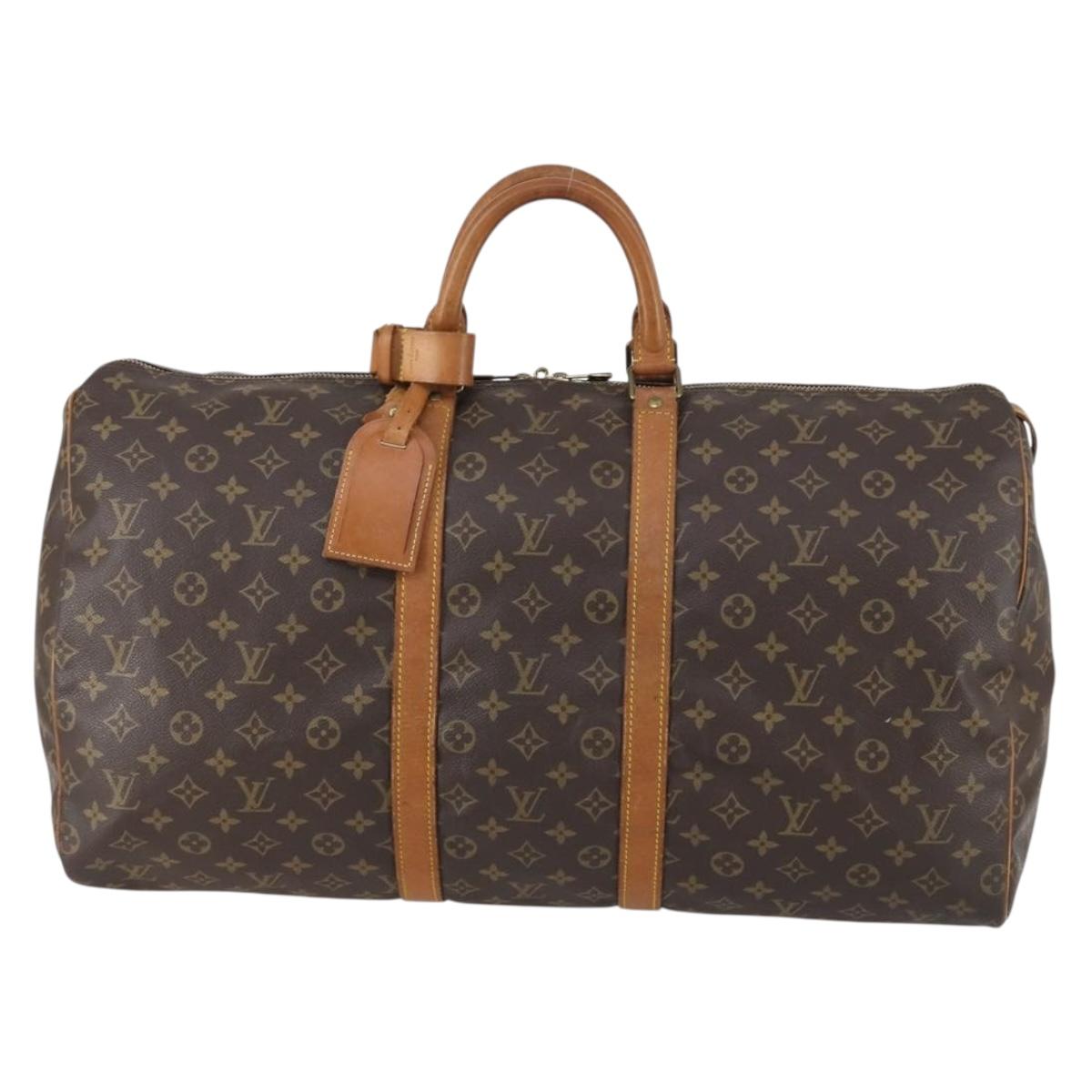 LOUIS VUITTON Monogram Keepall 55 Boston Bag M41424 LV Auth 153089
