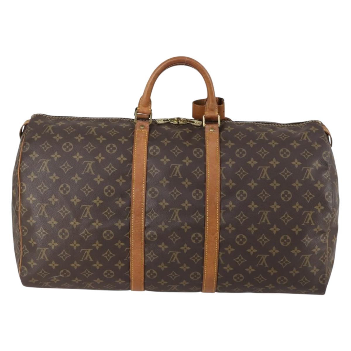 LOUIS VUITTON Monogram Keepall 55 Boston Bag M41424 LV Auth 153089