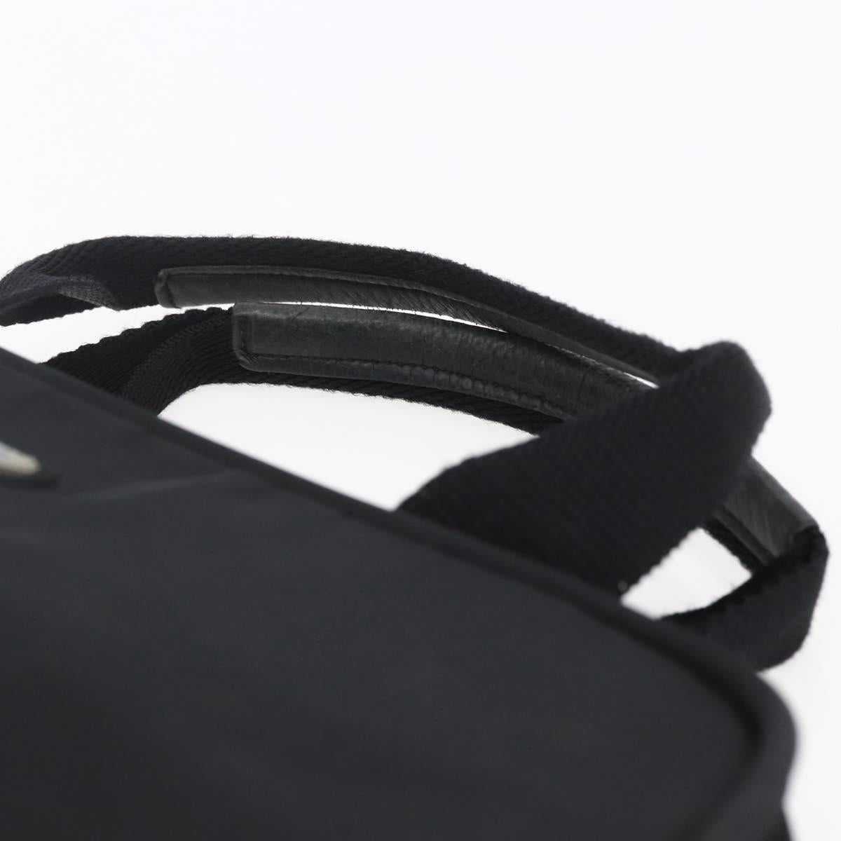 PRADA Hand Bag Nylon Black Silver Auth 153096