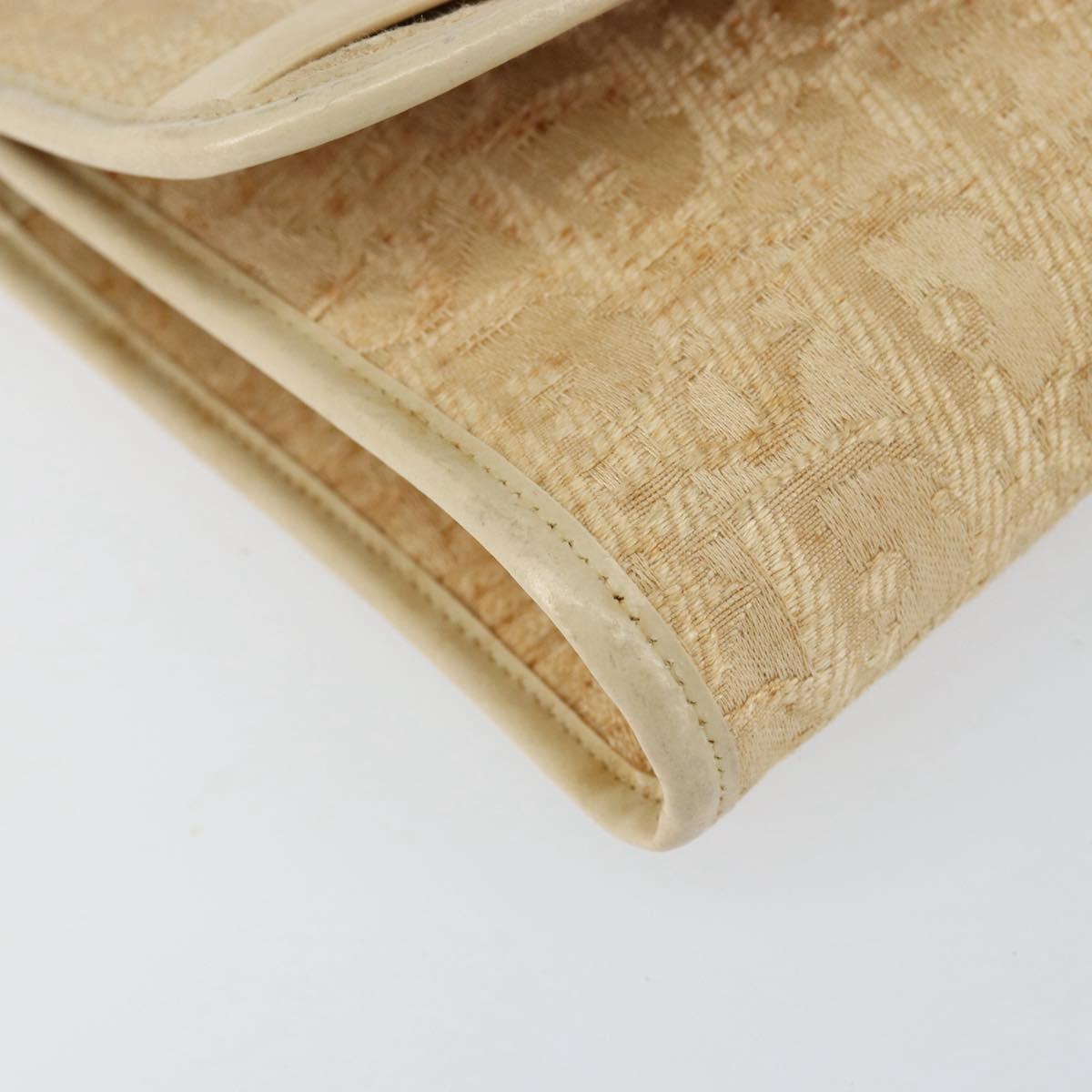 Christian Dior Trotter Canvas Chain Shoulder Bag Beige Gold Auth 153098