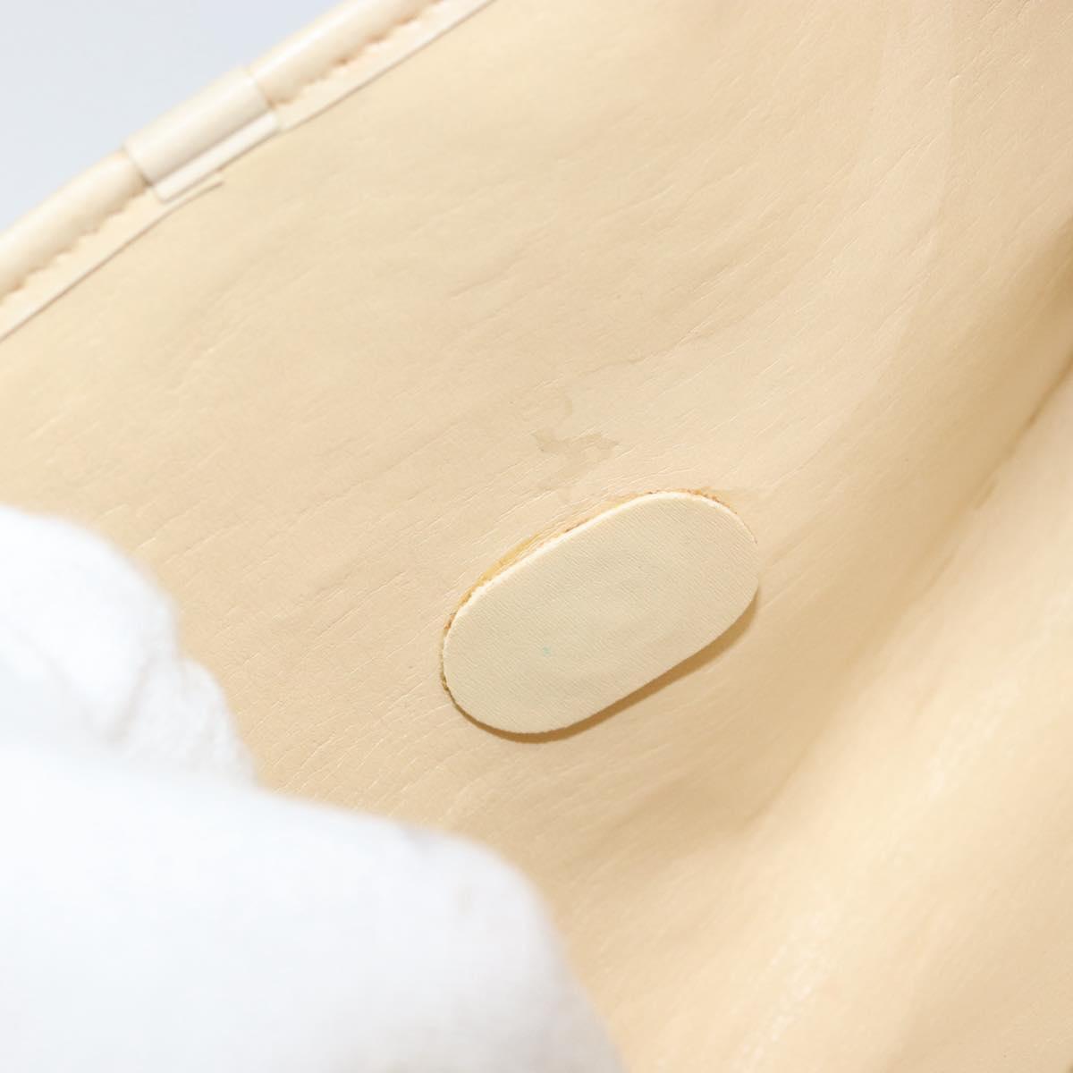 Christian Dior Trotter Canvas Chain Shoulder Bag Beige Gold Auth 153098