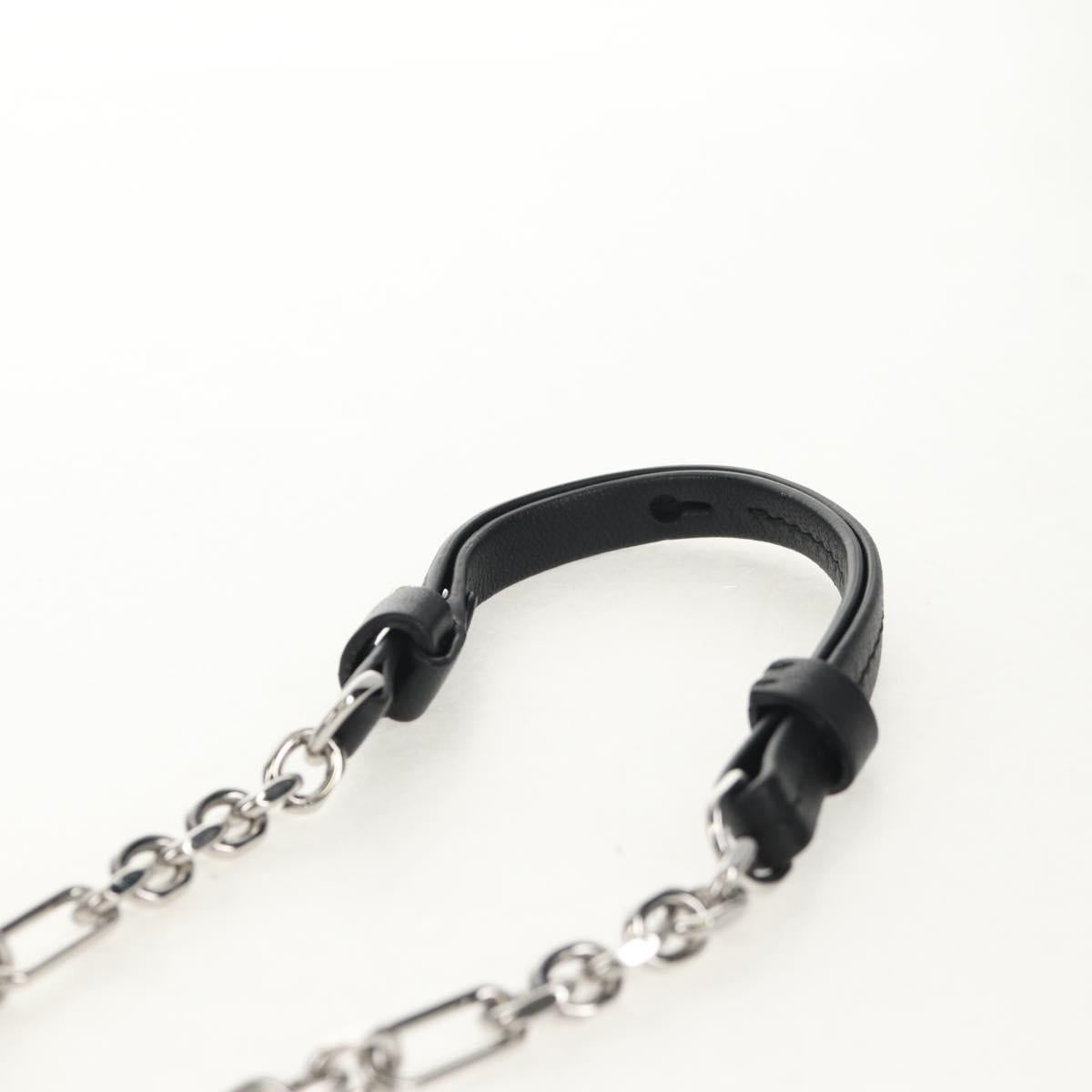 Maison Margiela Chain Tabi Style Shoulder Bag Leather Black Silver Auth 153102M