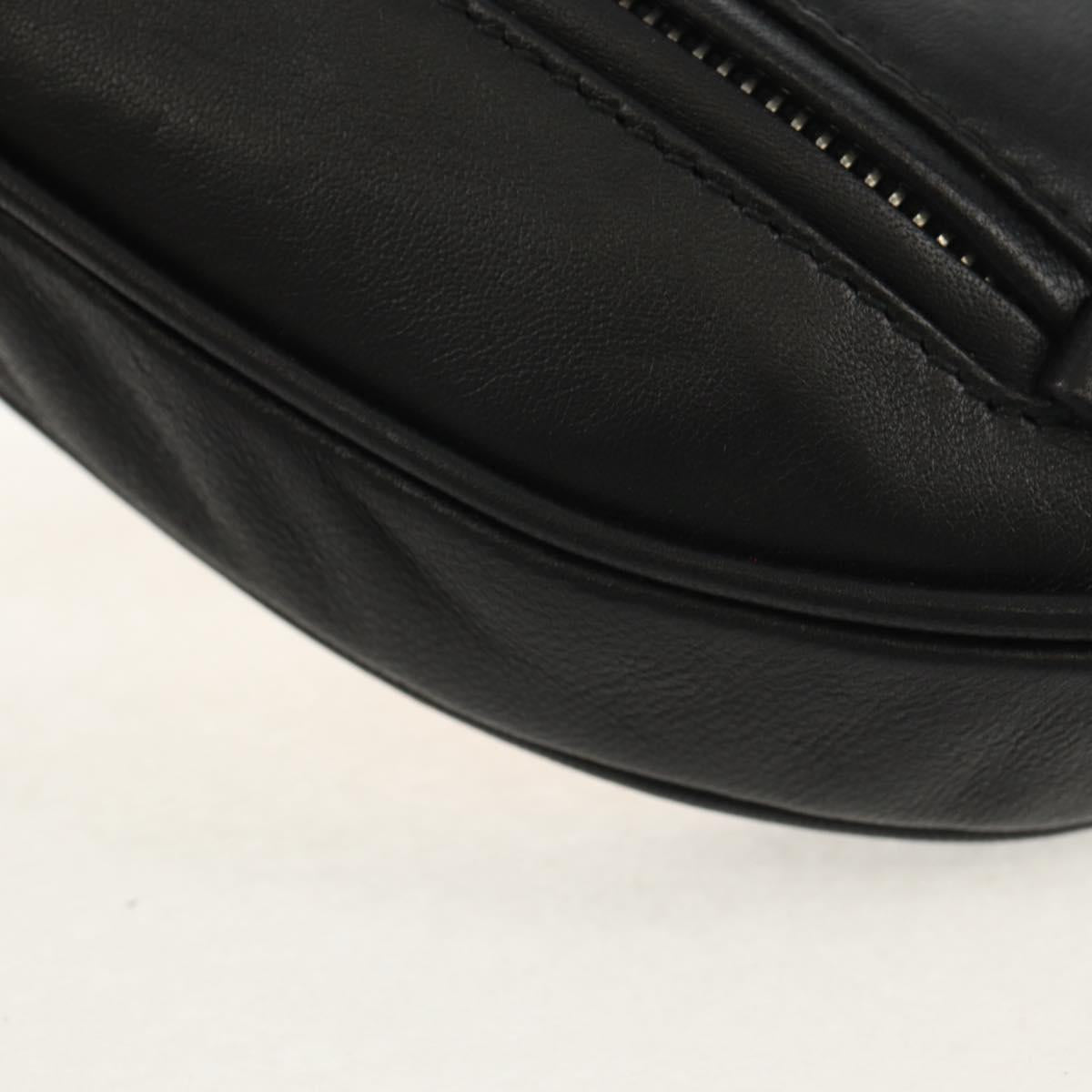 Maison Margiela Chain Tabi Style Shoulder Bag Leather Black Silver Auth 153102M