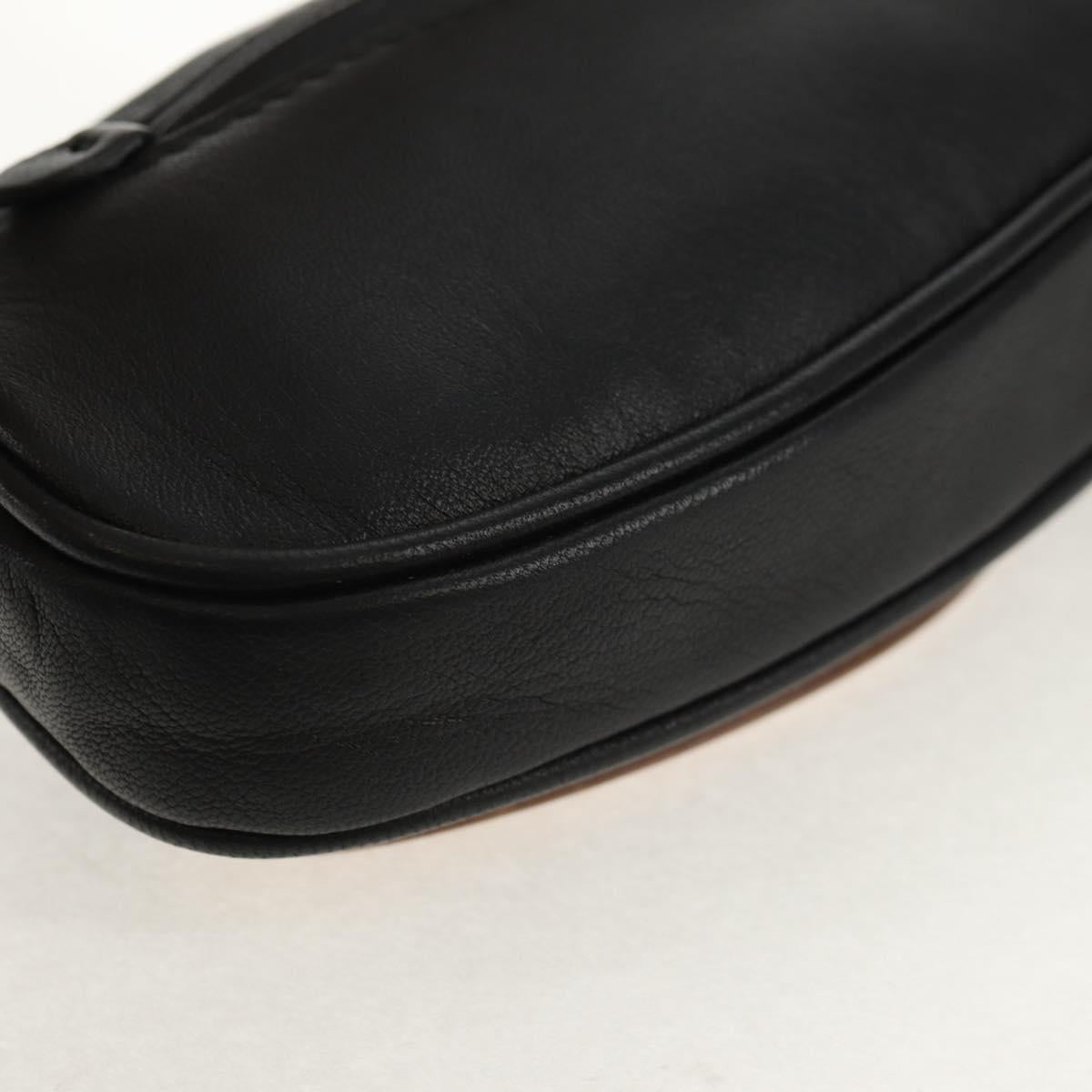 Maison Margiela Chain Tabi Style Shoulder Bag Leather Black Silver Auth 153102M