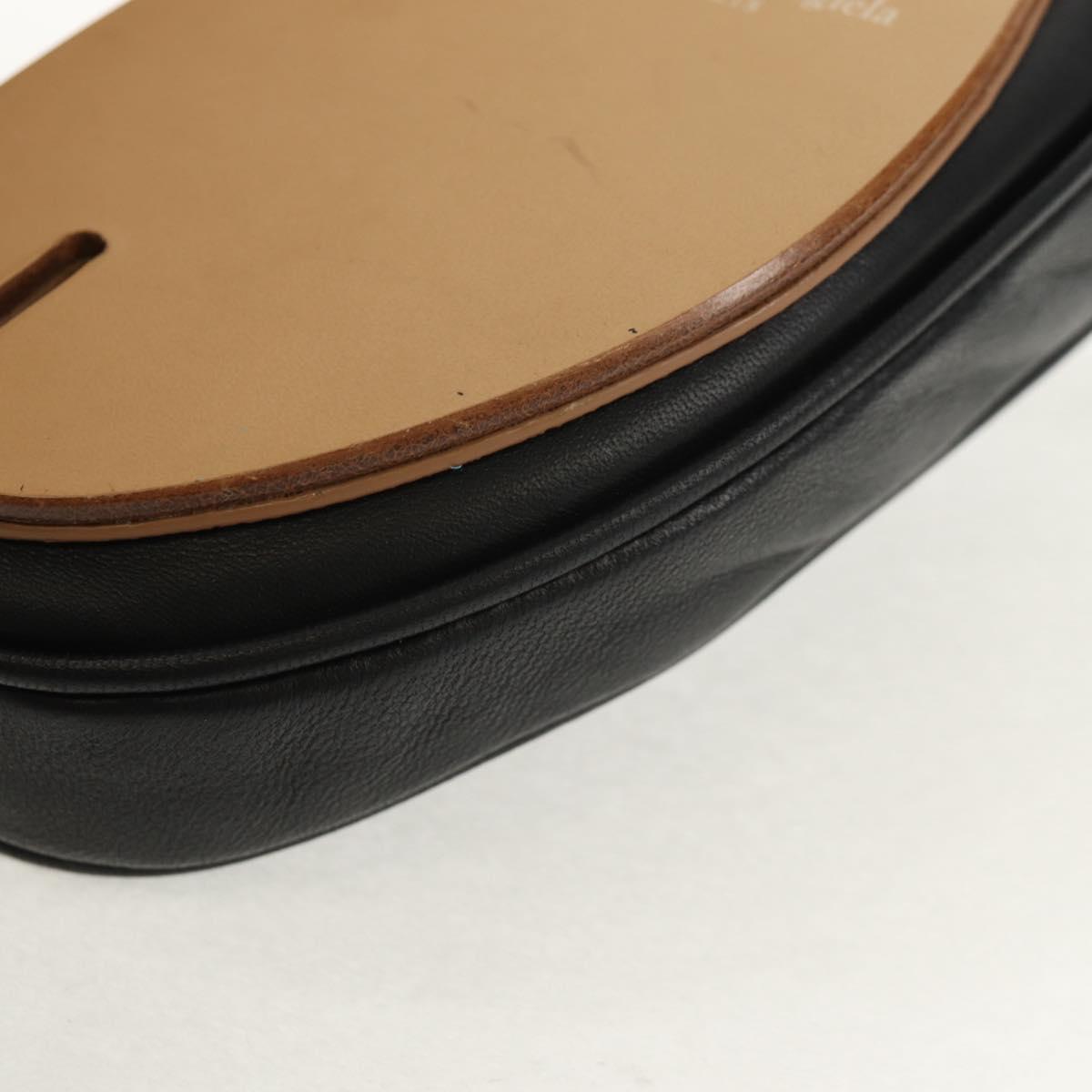 Maison Margiela Chain Tabi Style Shoulder Bag Leather Black Silver Auth 153102M