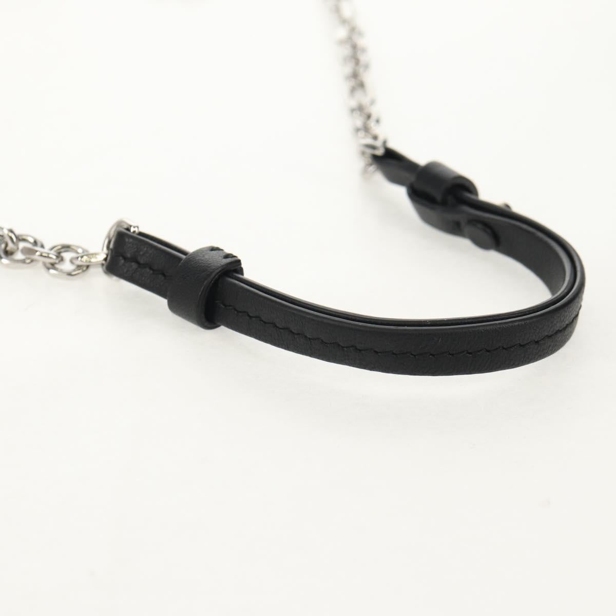 Maison Margiela Chain Tabi Style Shoulder Bag Leather Black Silver Auth 153102M