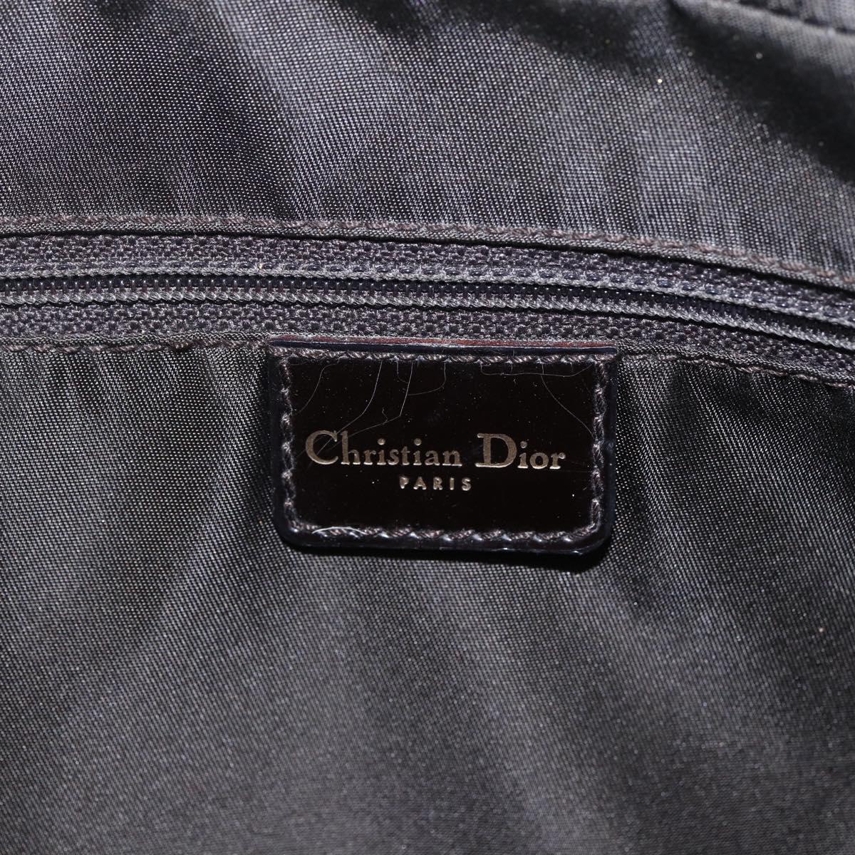 Christian Dior Hand Bag Leather Brown Gold Auth 153104