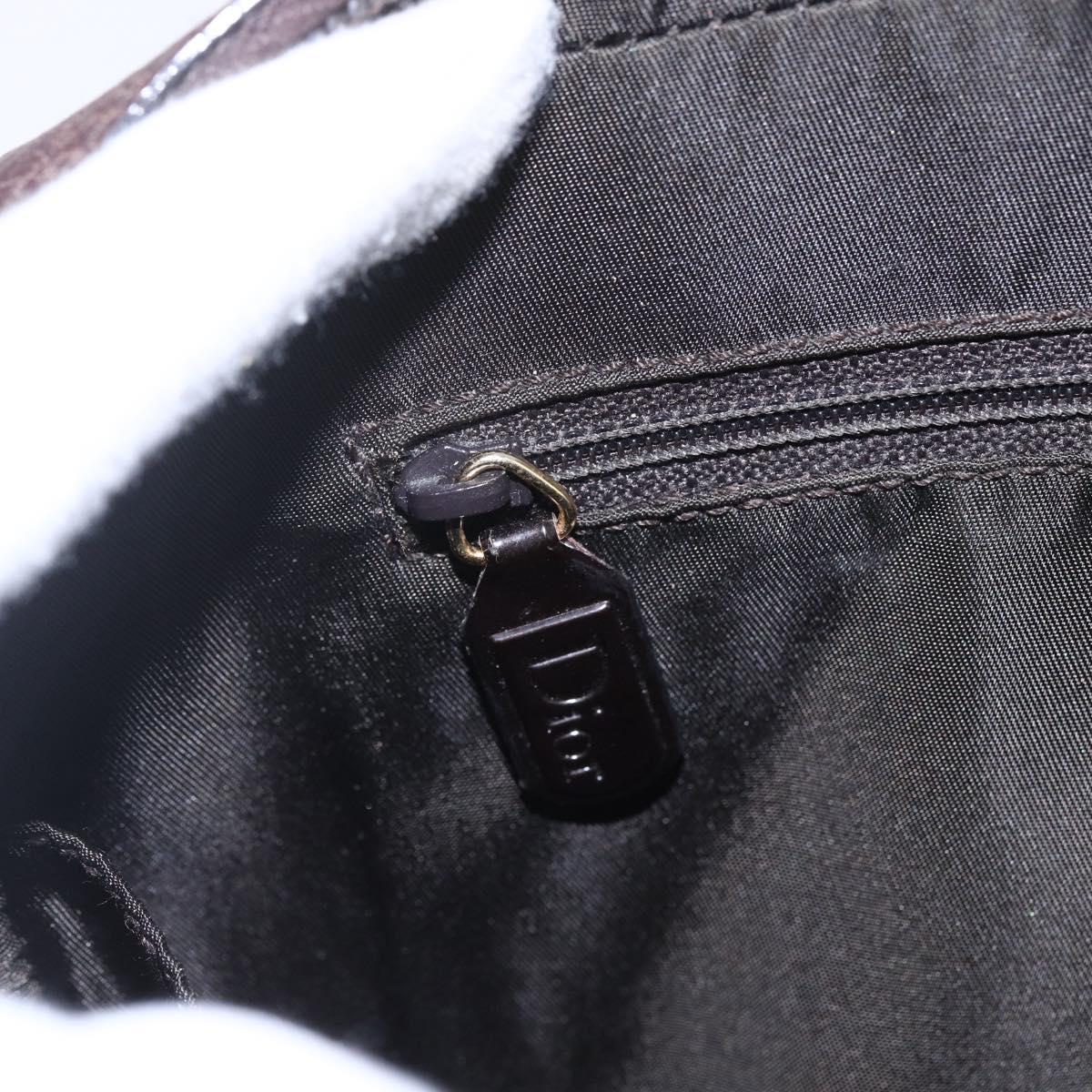 Christian Dior Hand Bag Leather Brown Gold Auth 153104