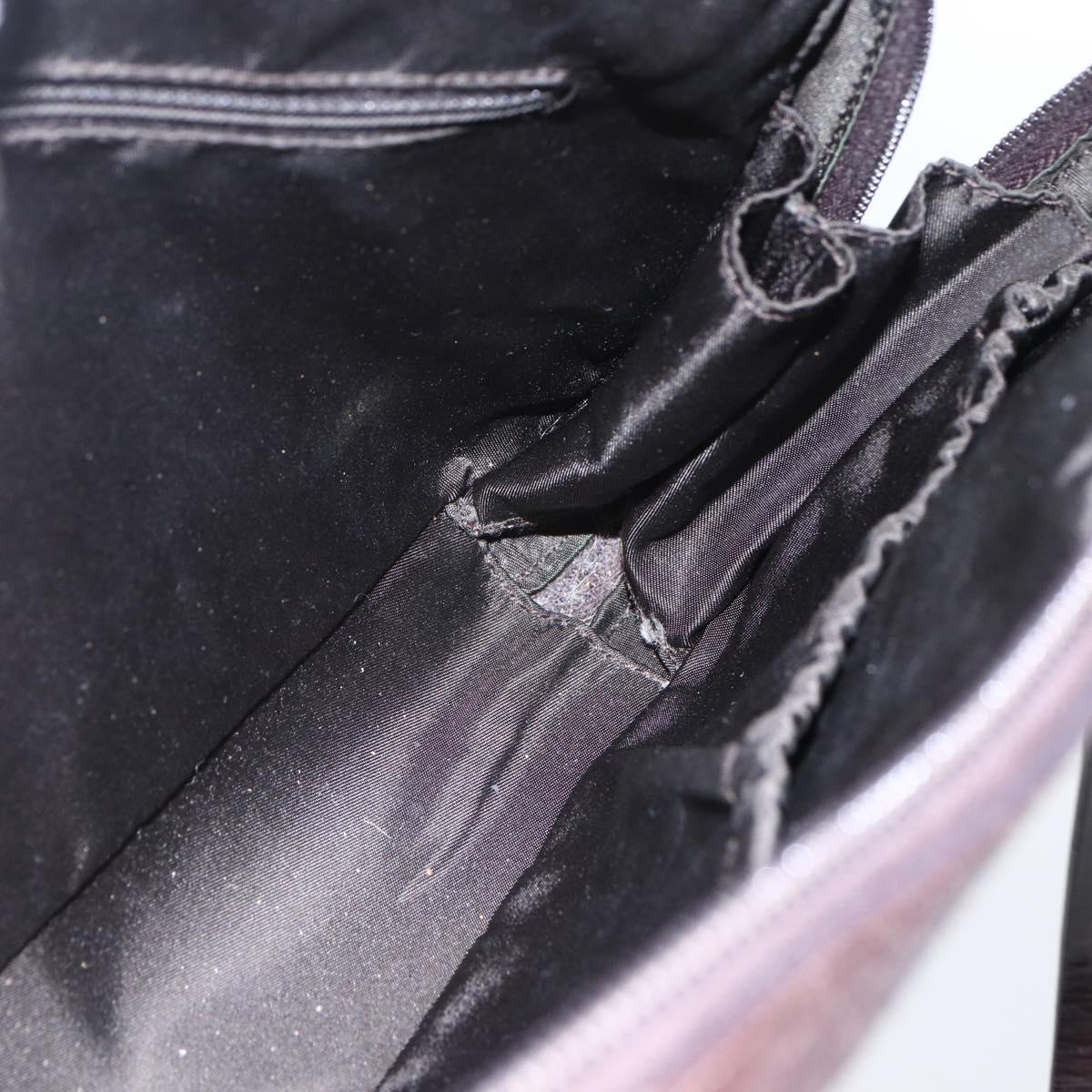 Christian Dior Hand Bag Leather Brown Gold Auth 153104