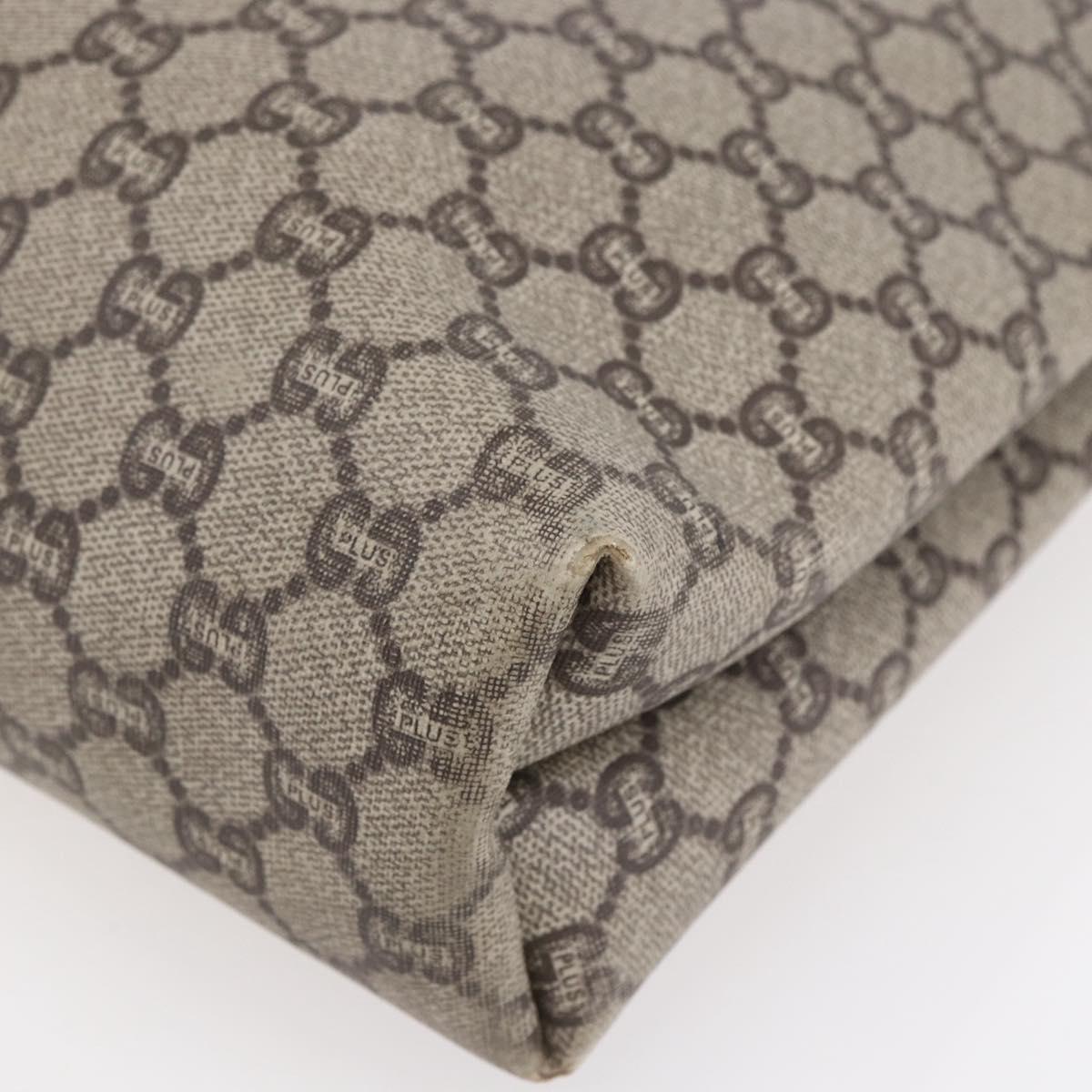 GUCCI GG Plus Supreme Web Sherry Line Tote Bag PVC Beige Red Auth 153107