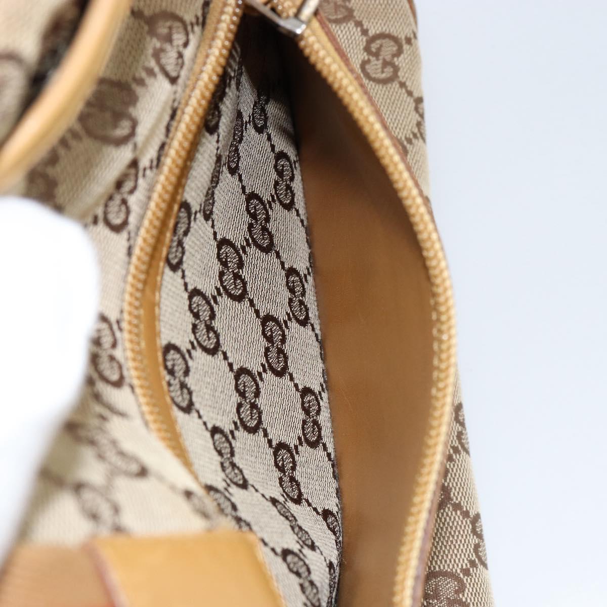 GUCCI GG Canvas Sherry Line Tote Bag Beige Silver 019 0402 3754 Auth 153109