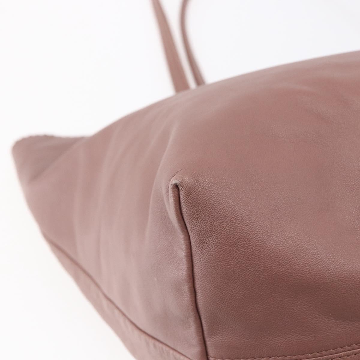 LOEWE Anagram Tote Bag Leather Pink Gold Auth 153113