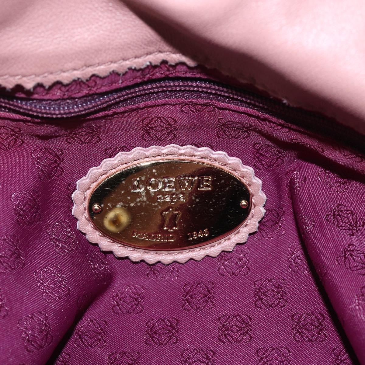 LOEWE Anagram Tote Bag Leather Pink Gold Auth 153113