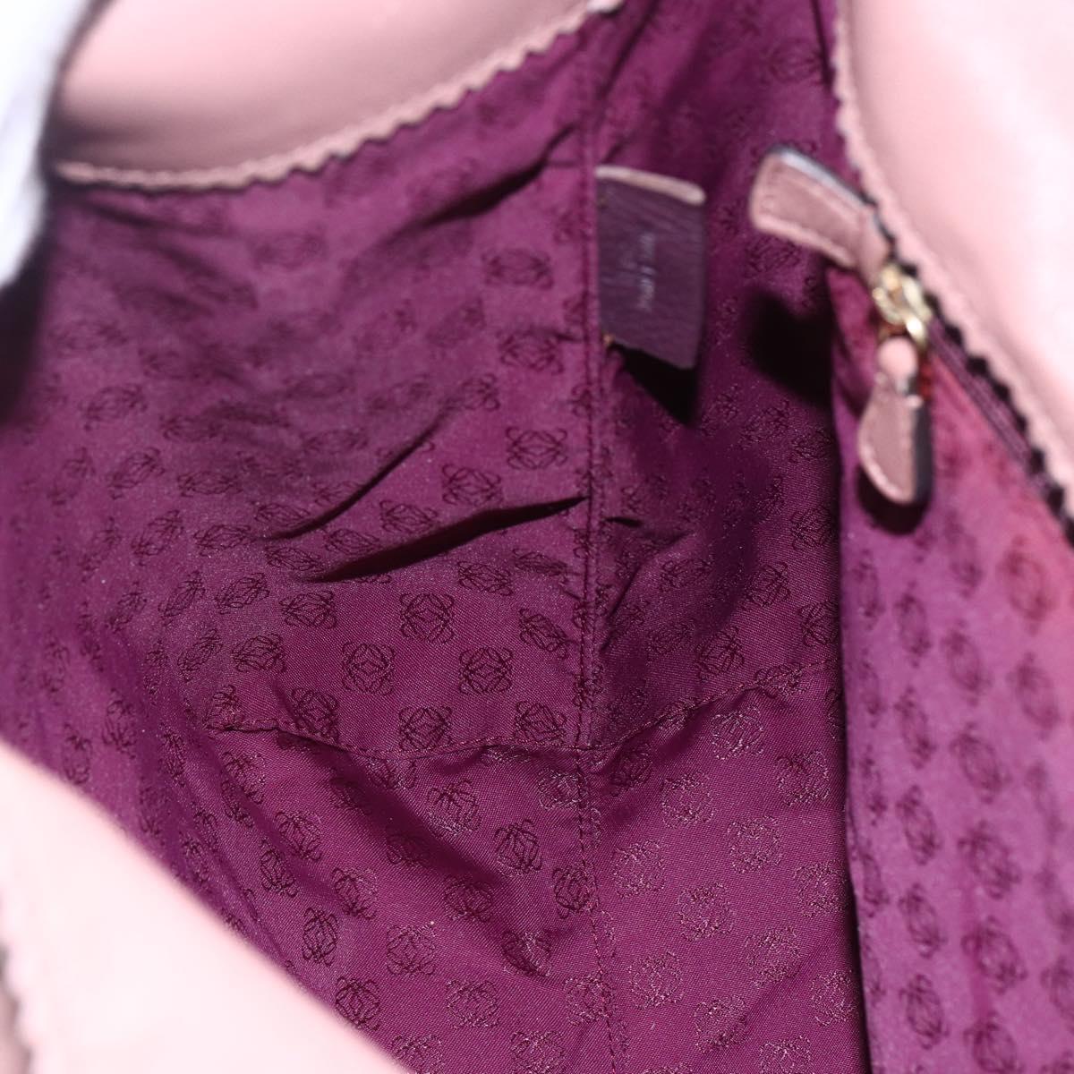 LOEWE Anagram Tote Bag Leather Pink Gold Auth 153113