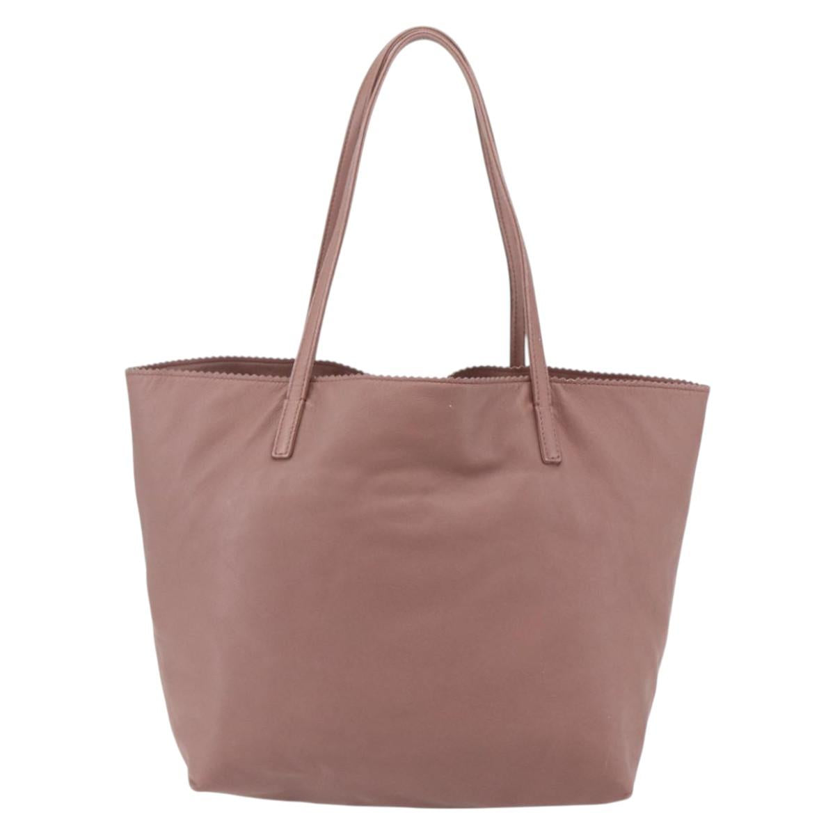 LOEWE Anagram Tote Bag Leather Pink Gold Auth 153113
