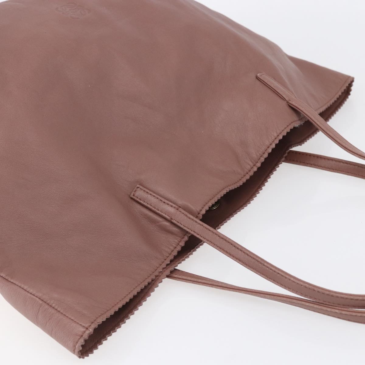 LOEWE Anagram Tote Bag Leather Pink Gold Auth 153113