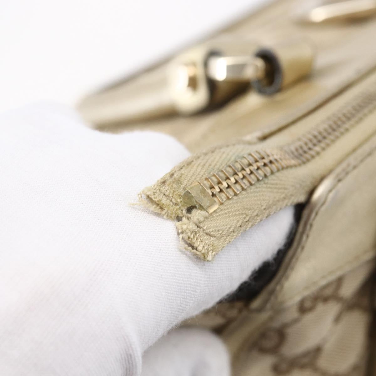 GUCCI GG Canvas Abbey Tote Bag Beige Gold 189831 Auth 153115