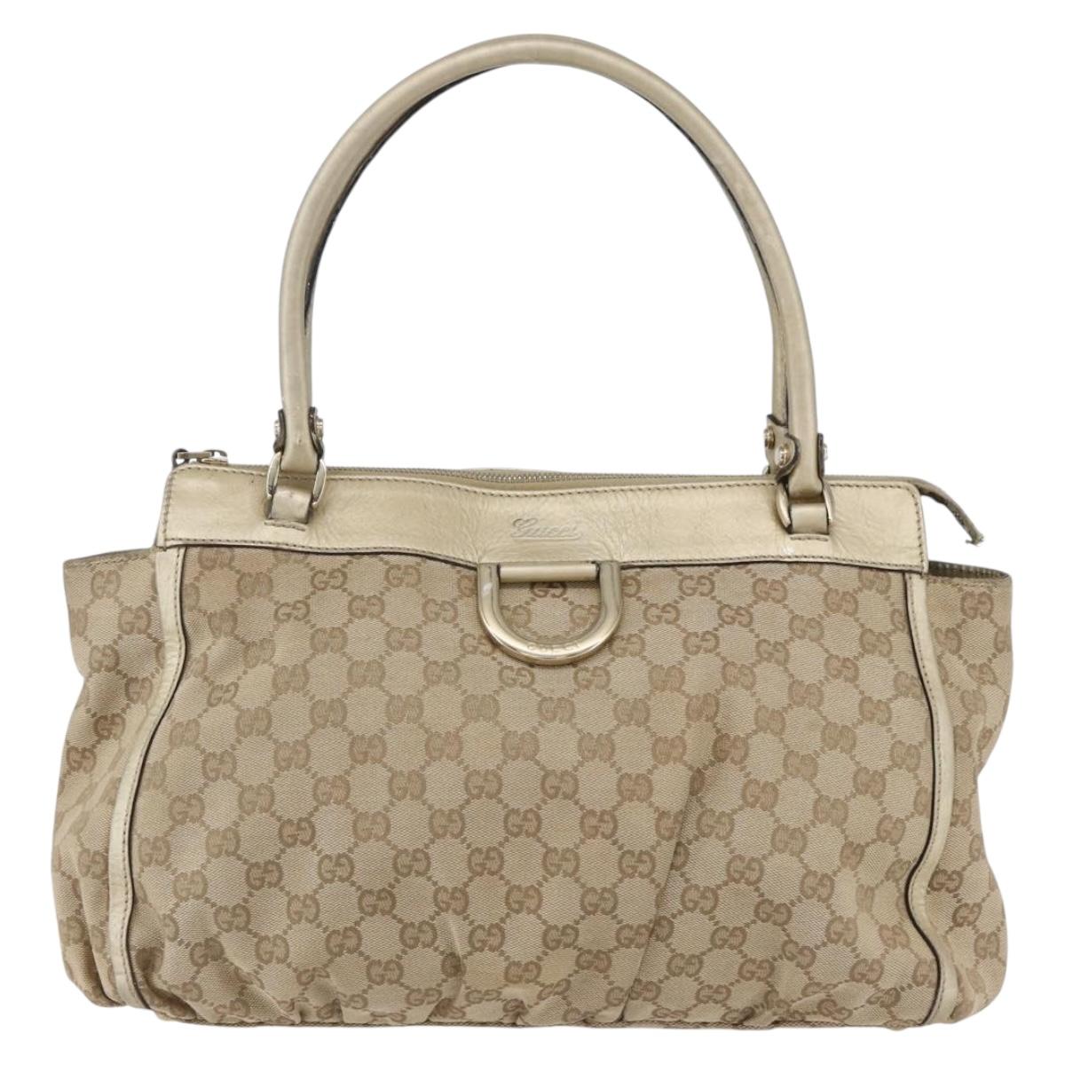 GUCCI GG Canvas Abbey Tote Bag Beige Gold 189831 Auth 153115