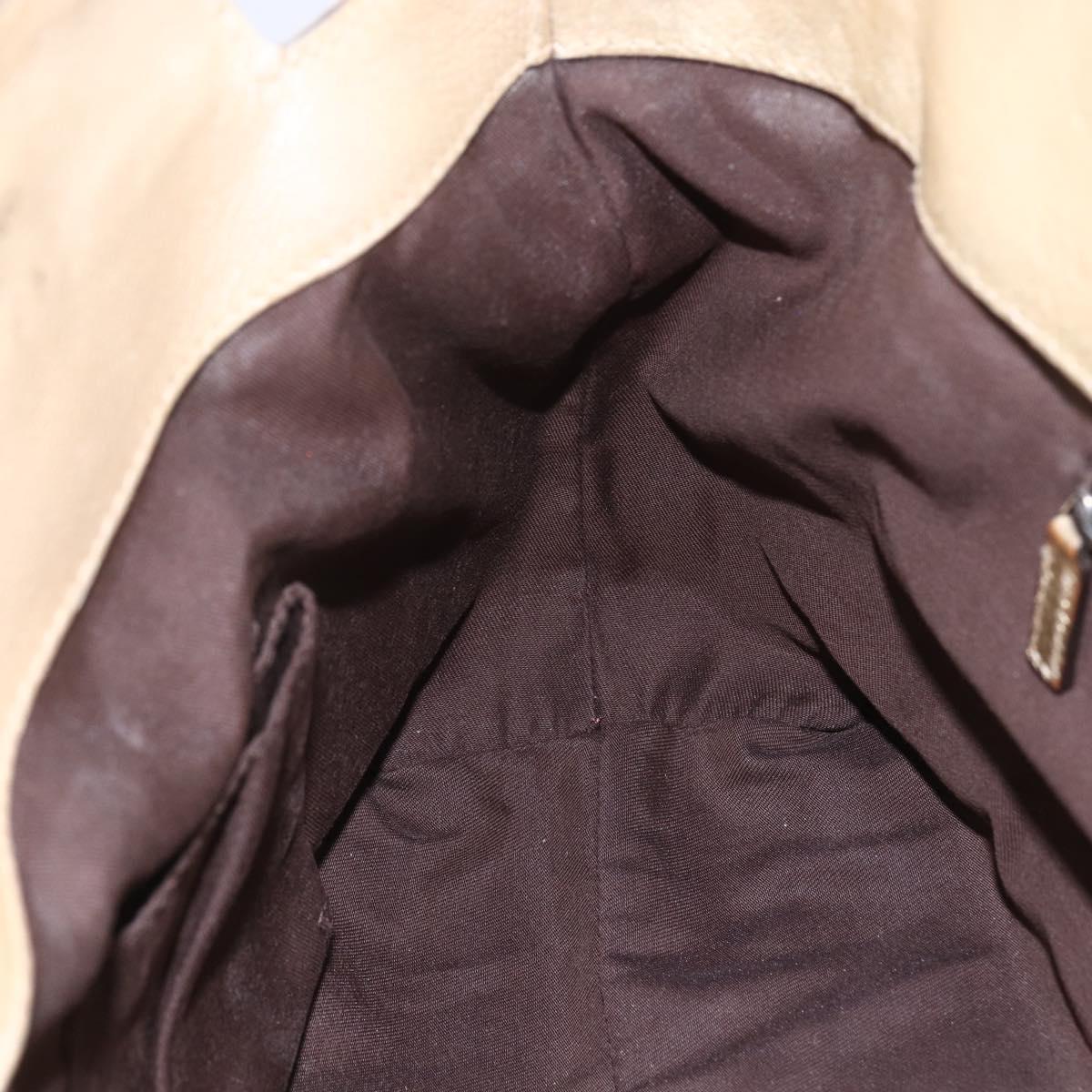 GUCCI GG Canvas Abbey Tote Bag Beige Gold 189831 Auth 153115