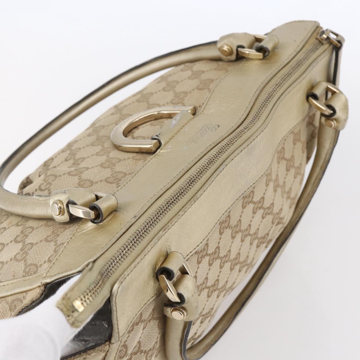 GUCCI GG Canvas Abbey Tote Bag Beige Gold 189831 Auth 153115