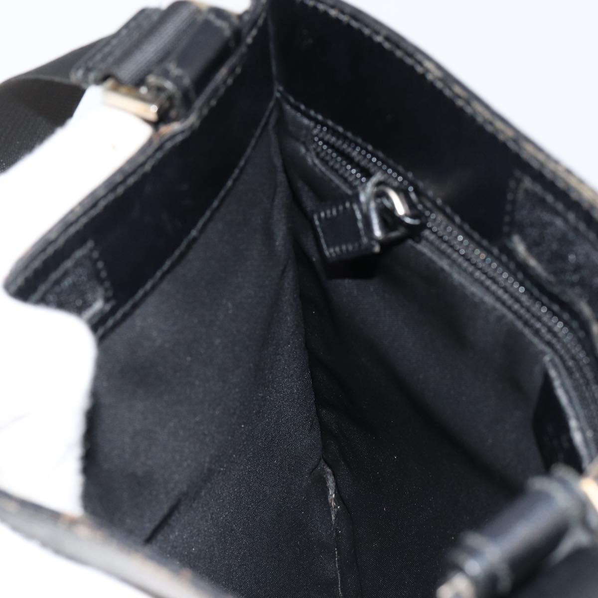 GUCCI GG Canvas Shoulder Bag Brown Silver 019 0348 Auth 153116