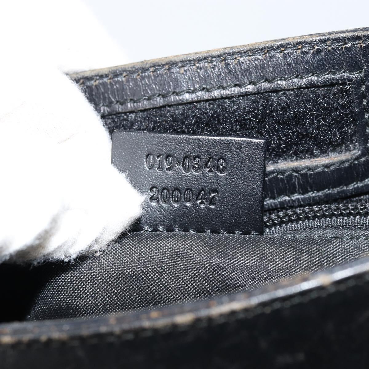 GUCCI GG Canvas Shoulder Bag Brown Silver 019 0348 Auth 153116