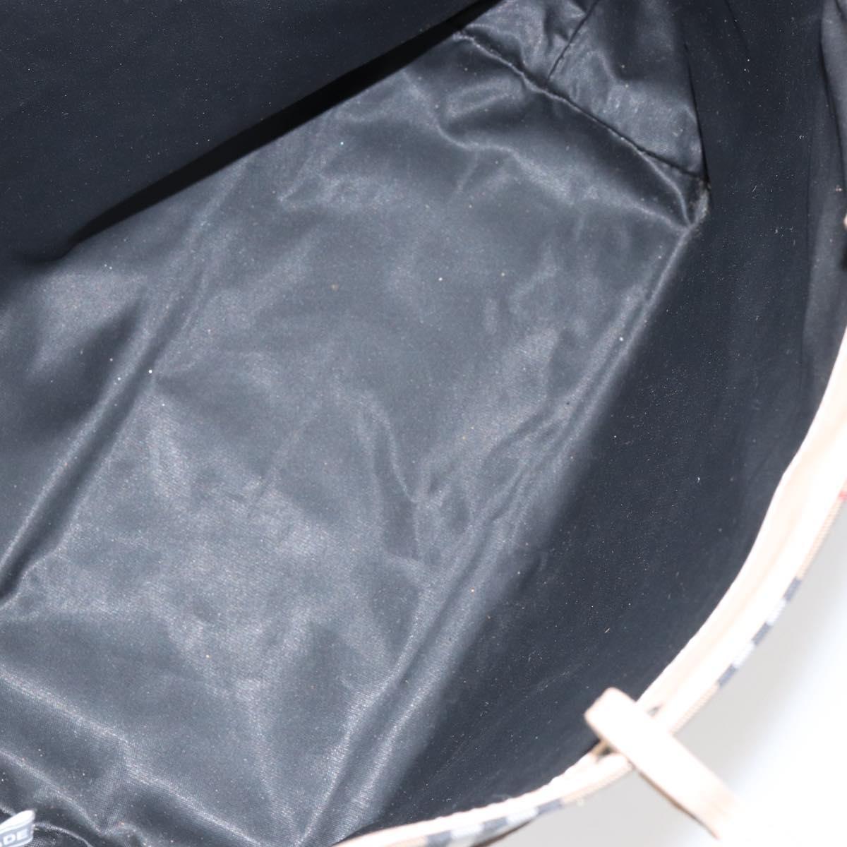 BURBERRY Nova Check Hand Bag Nylon Beige Silver Auth 153119