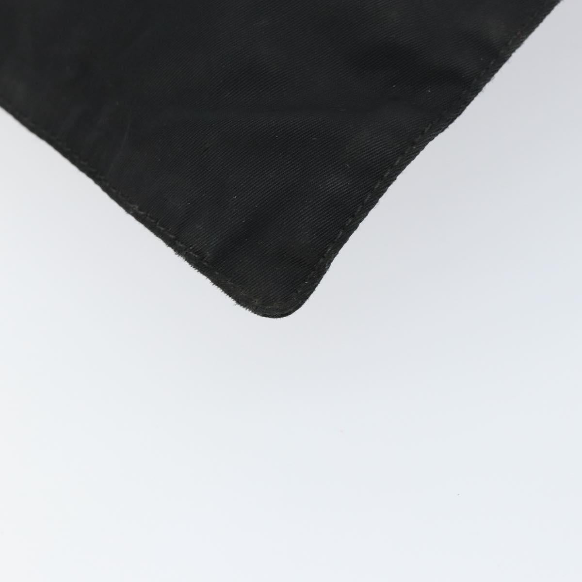 PRADA Hand Bag Nylon Black Silver Auth 153120