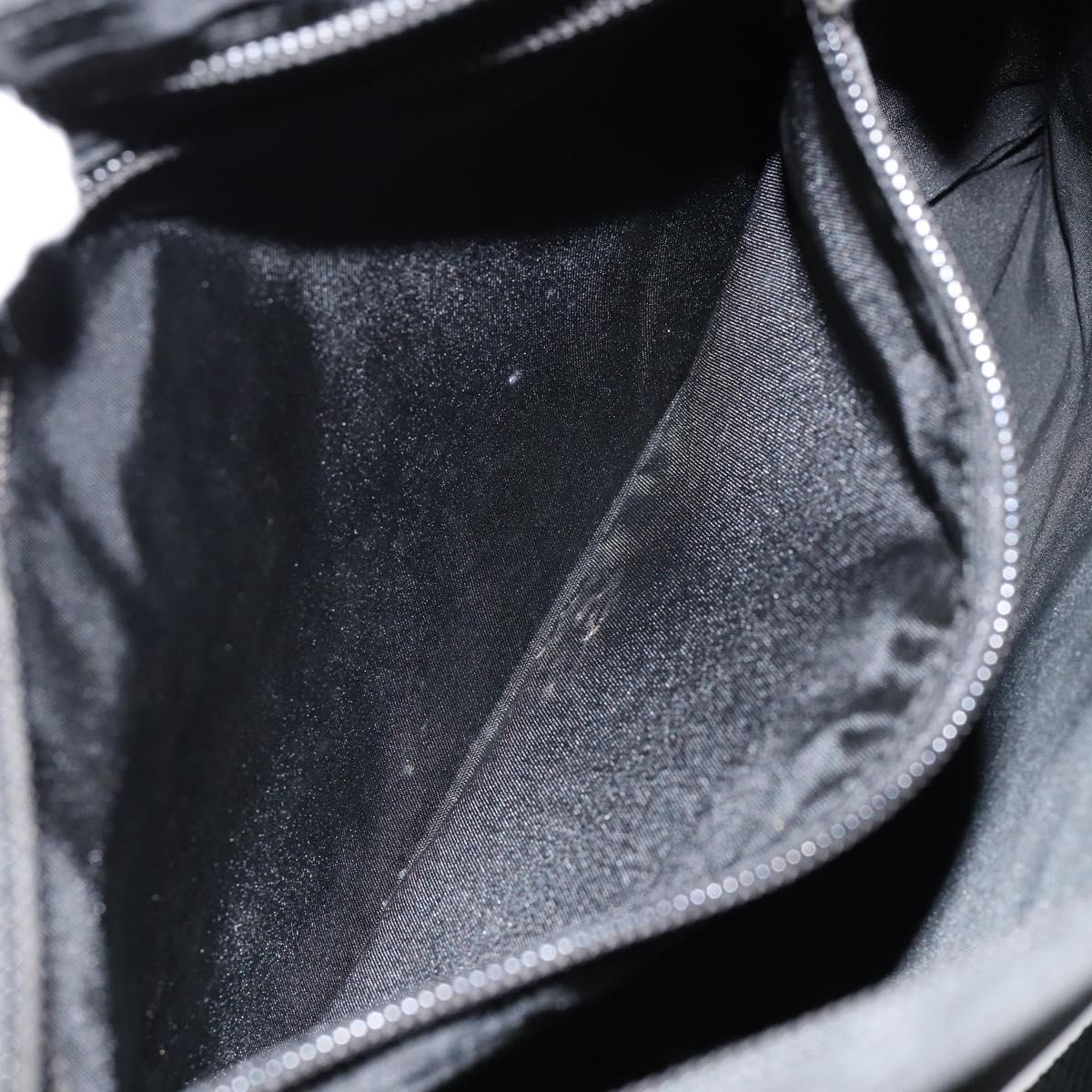 PRADA Hand Bag Nylon Black Silver Auth 153120