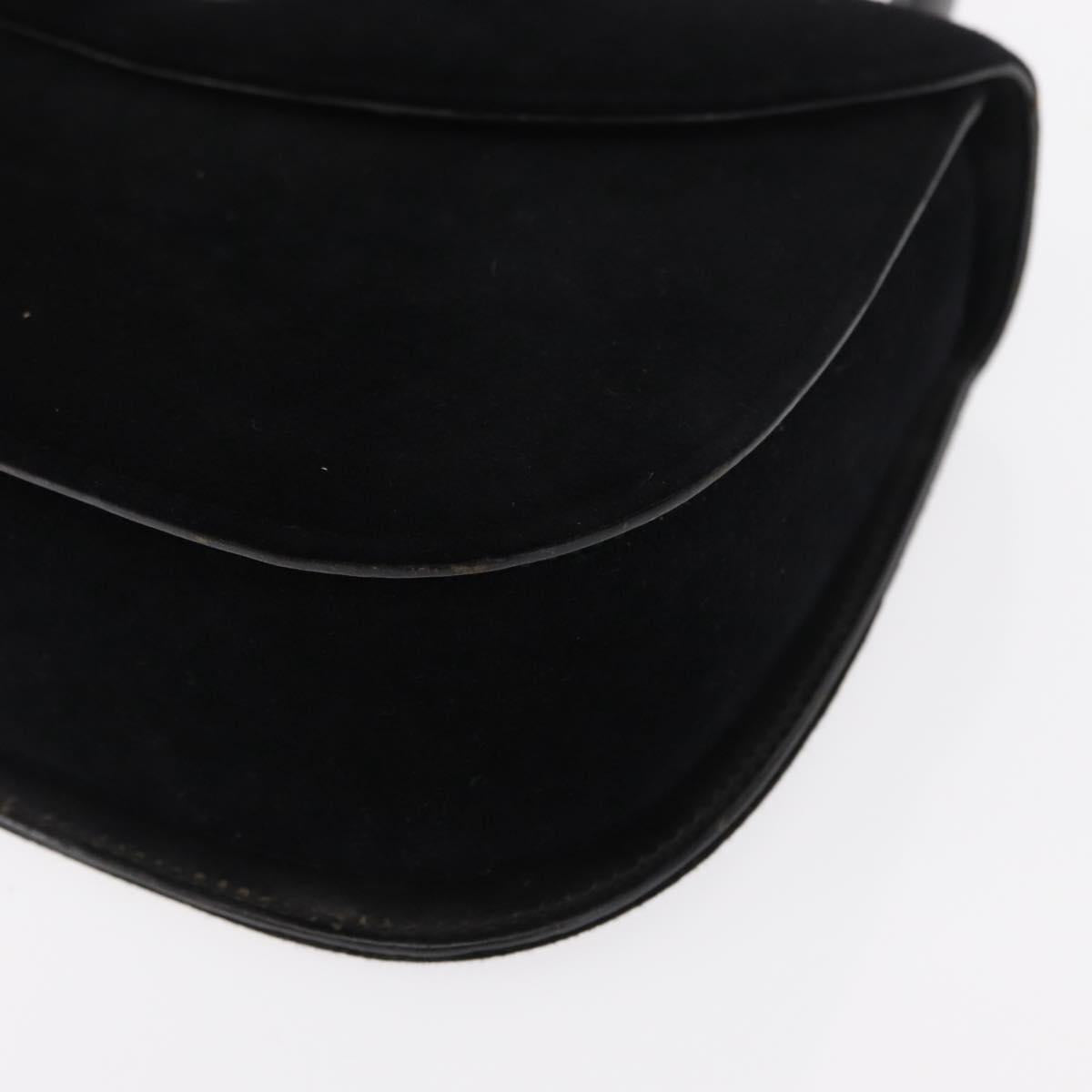 GUCCI Hand Bag Suede Black Auth 153123
