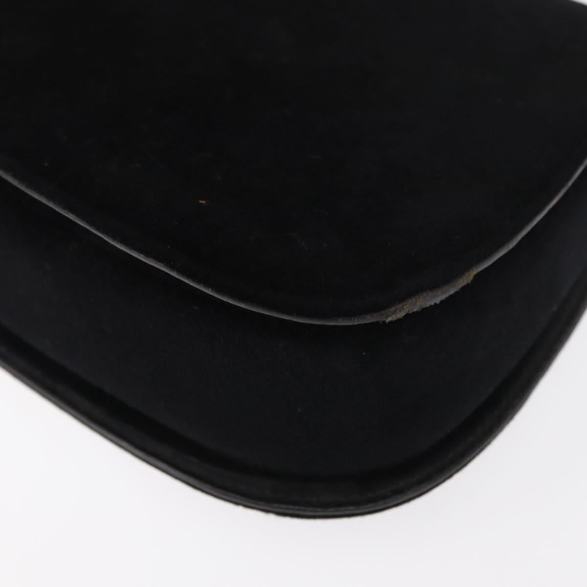 GUCCI Hand Bag Suede Black Auth 153123