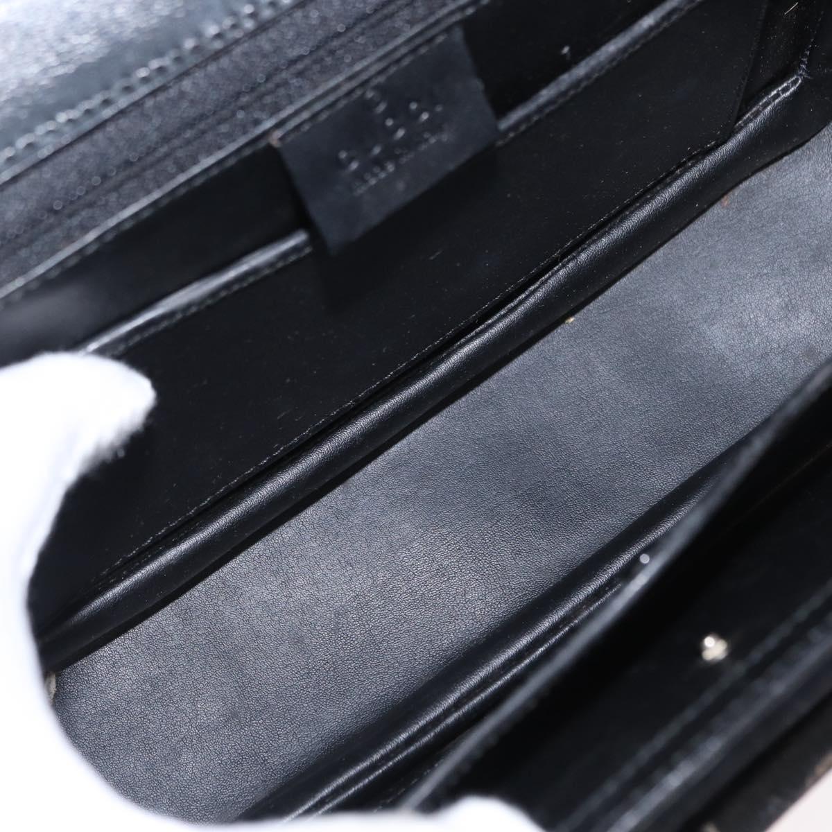 GUCCI Hand Bag Suede Black Auth 153123