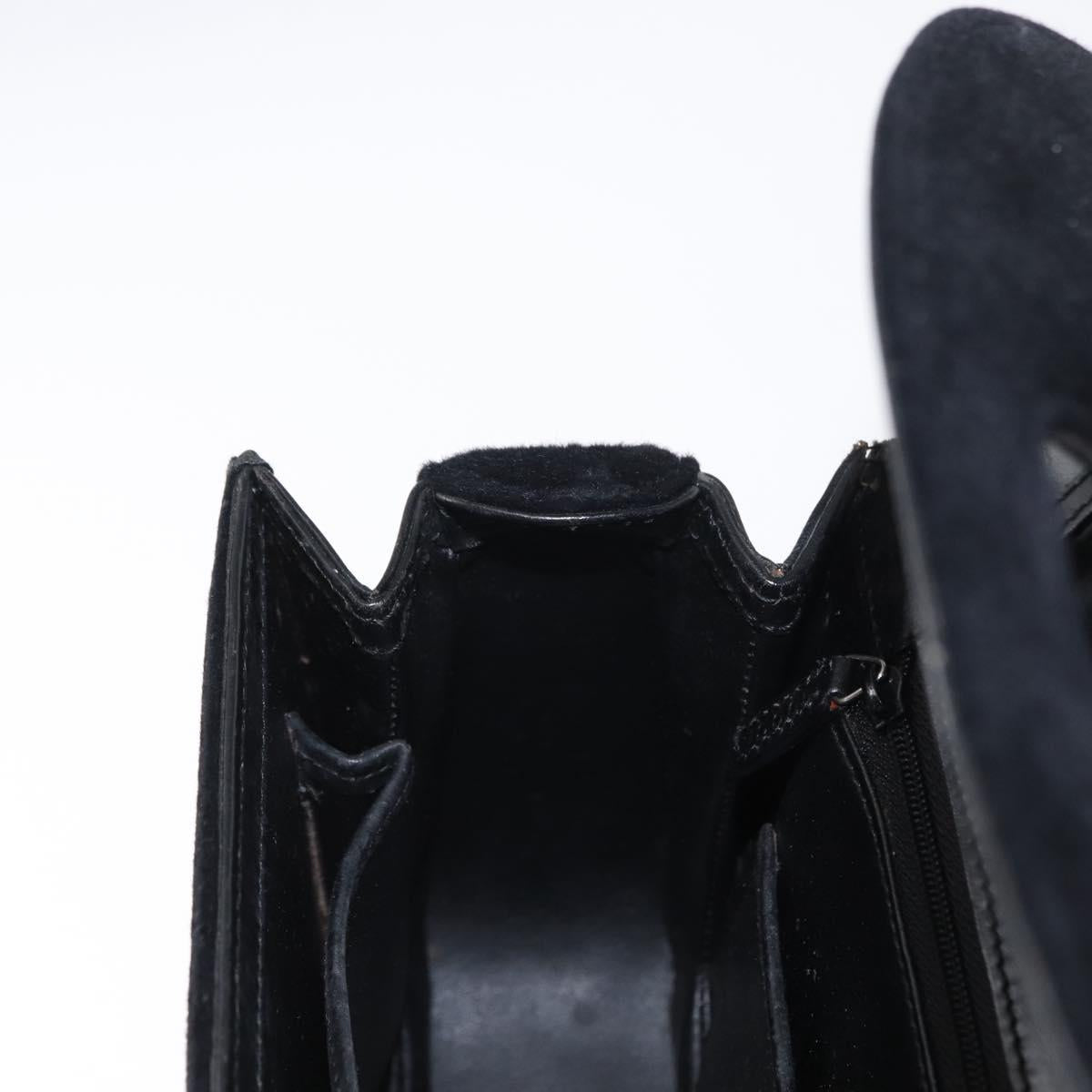 GUCCI Hand Bag Suede Black Auth 153123