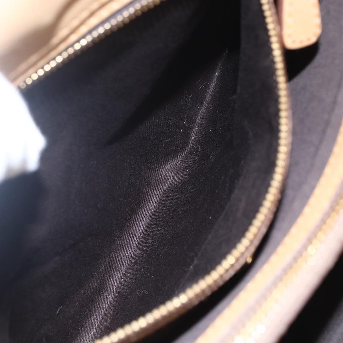 Miu Miu Hand Bag Leather 2way Beige Gold Auth 153125