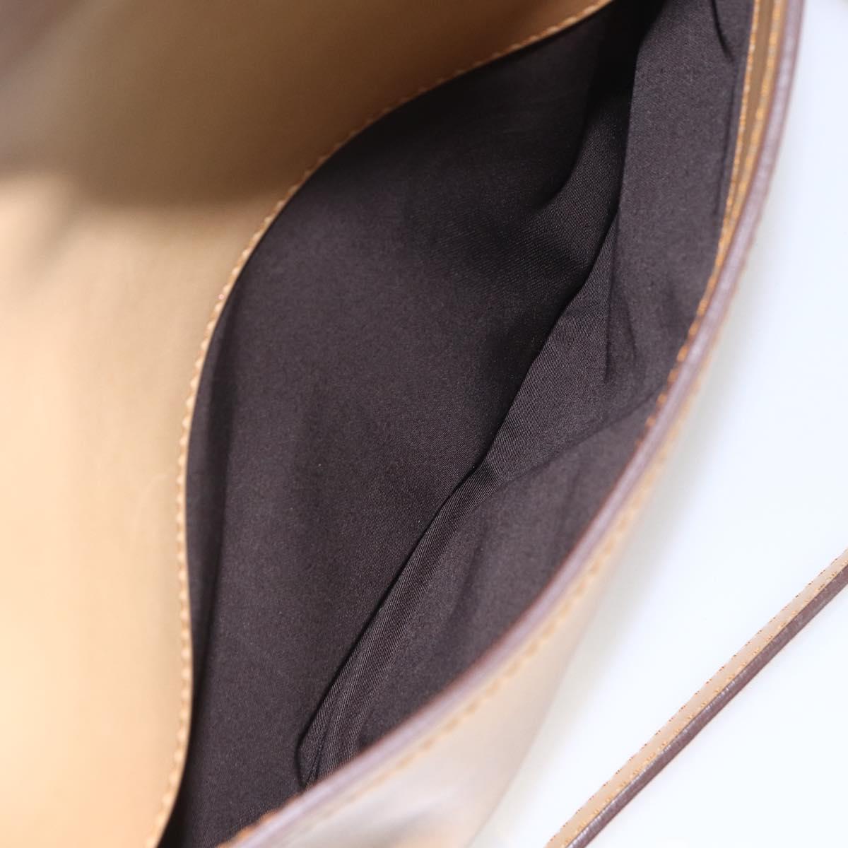 Miu Miu Hand Bag Leather 2way Beige Gold Auth 153125