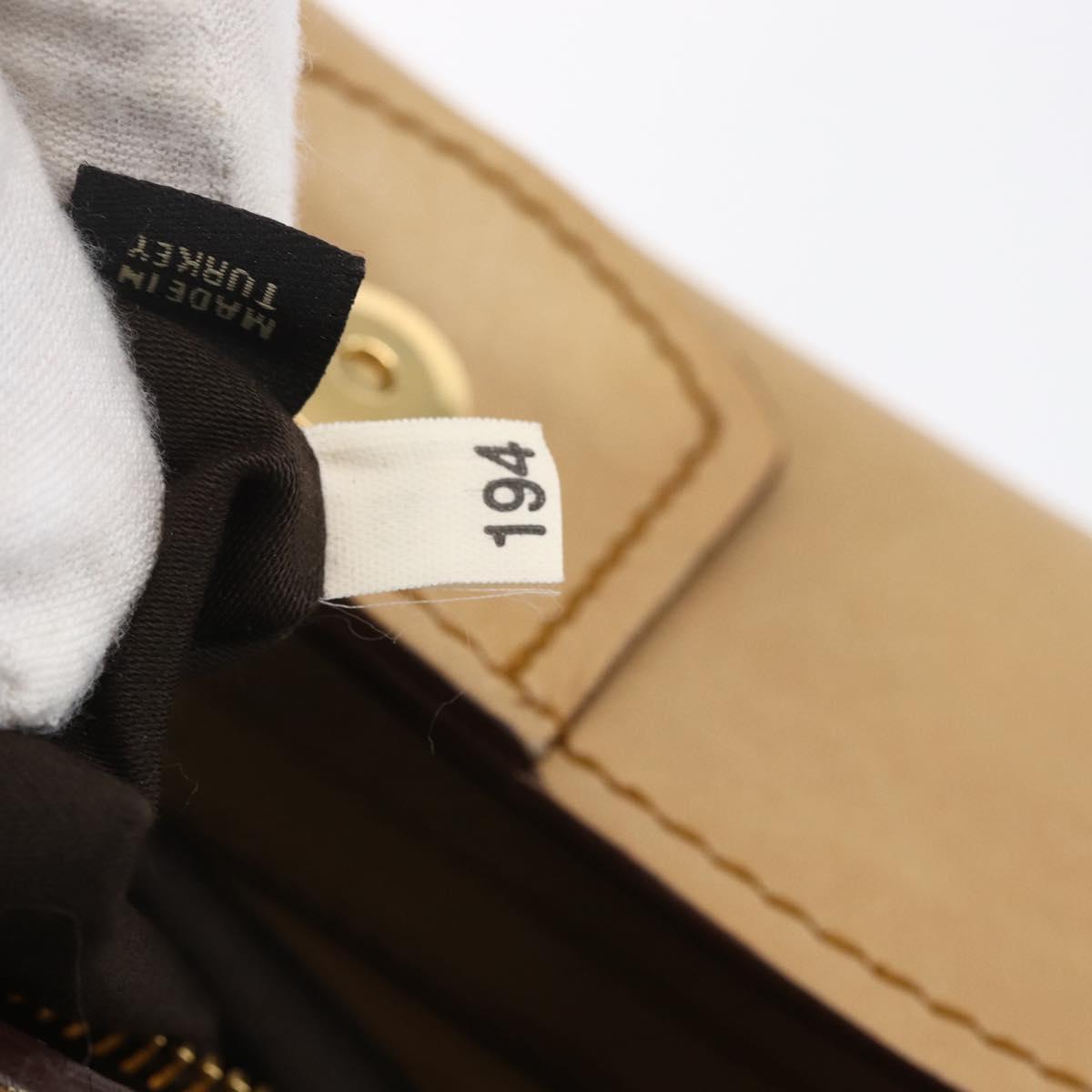 Miu Miu Hand Bag Leather 2way Beige Gold Auth 153125