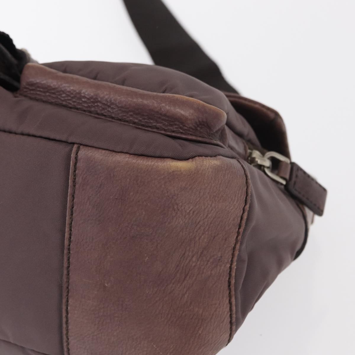PRADA Shoulder Bag Nylon Silver Purple Auth 153127