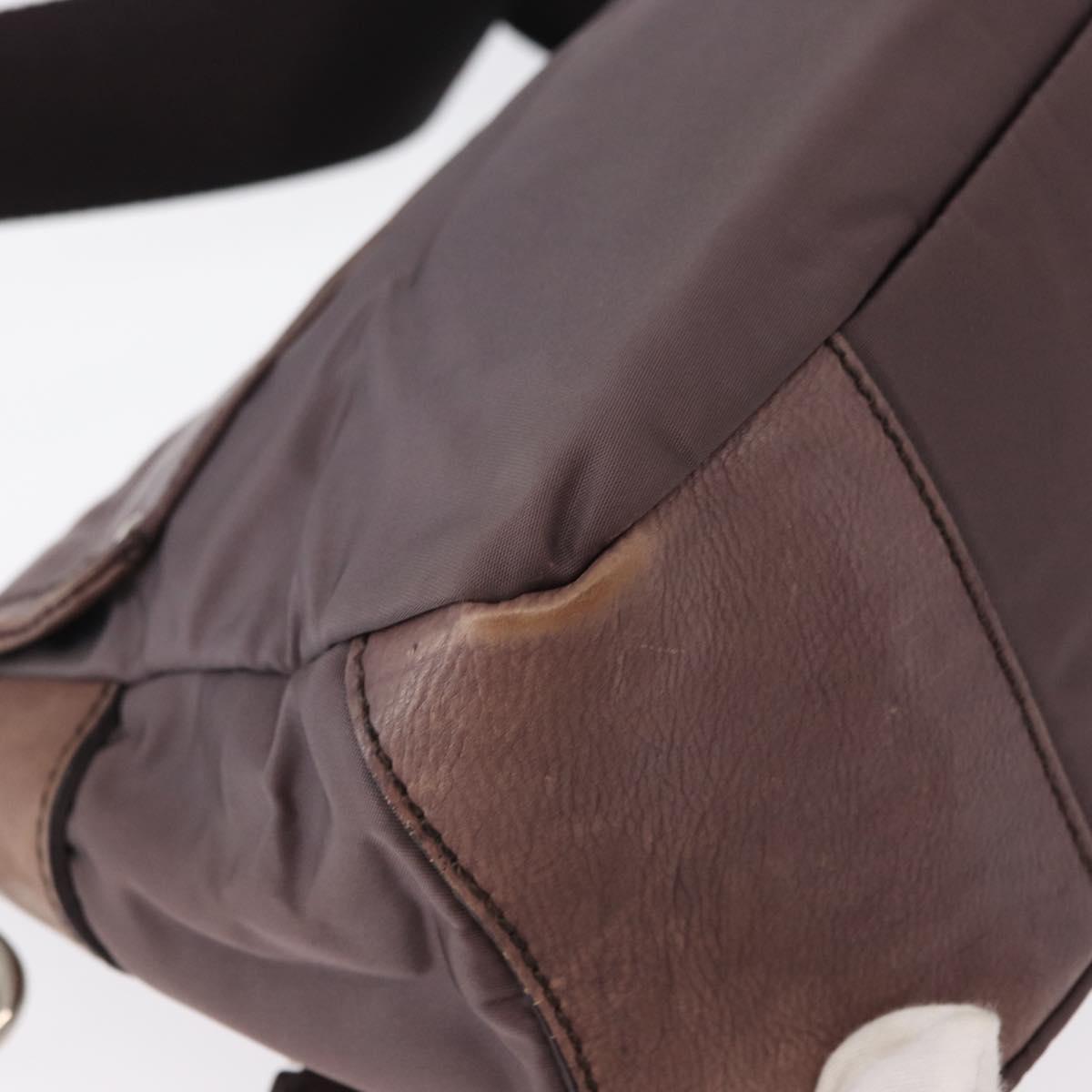 PRADA Shoulder Bag Nylon Silver Purple Auth 153127