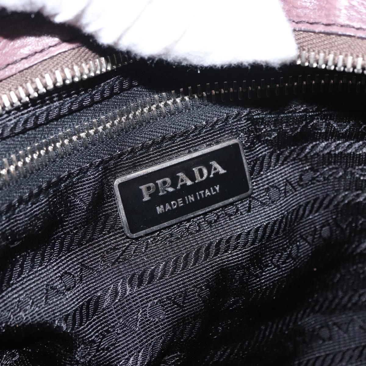 PRADA Shoulder Bag Nylon Silver Purple Auth 153127