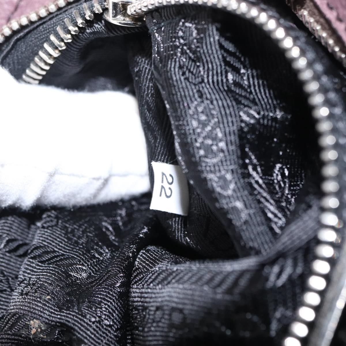 PRADA Shoulder Bag Nylon Silver Purple Auth 153127