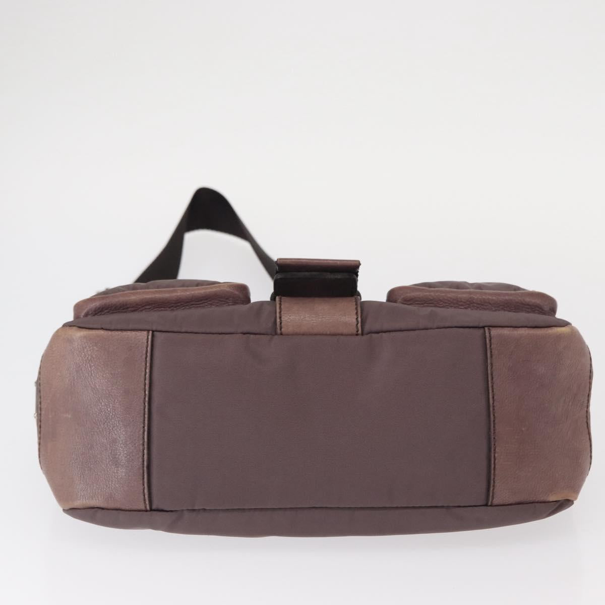 PRADA Shoulder Bag Nylon Silver Purple Auth 153127