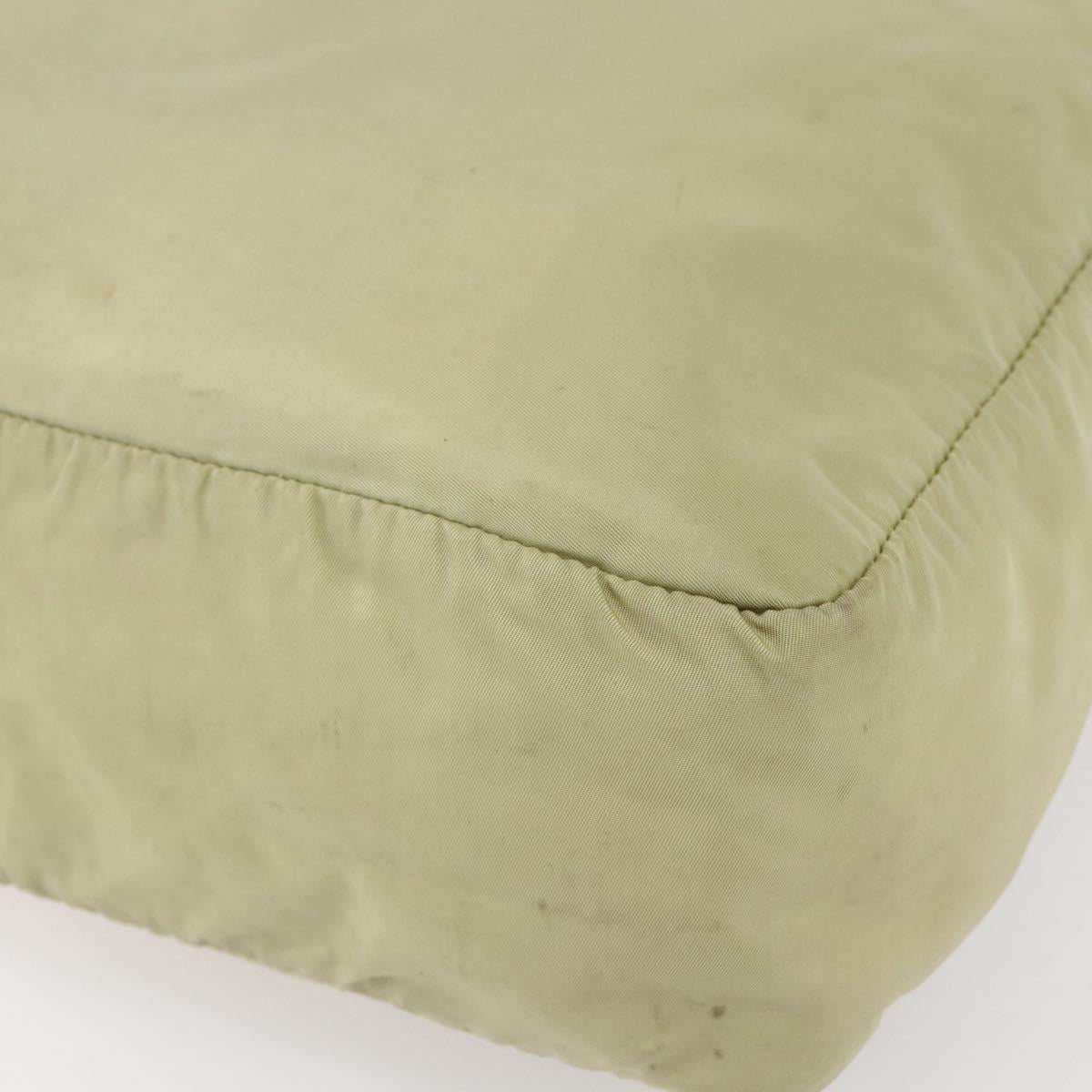 PRADA Tote Bag Nylon Green Silver Auth 153132
