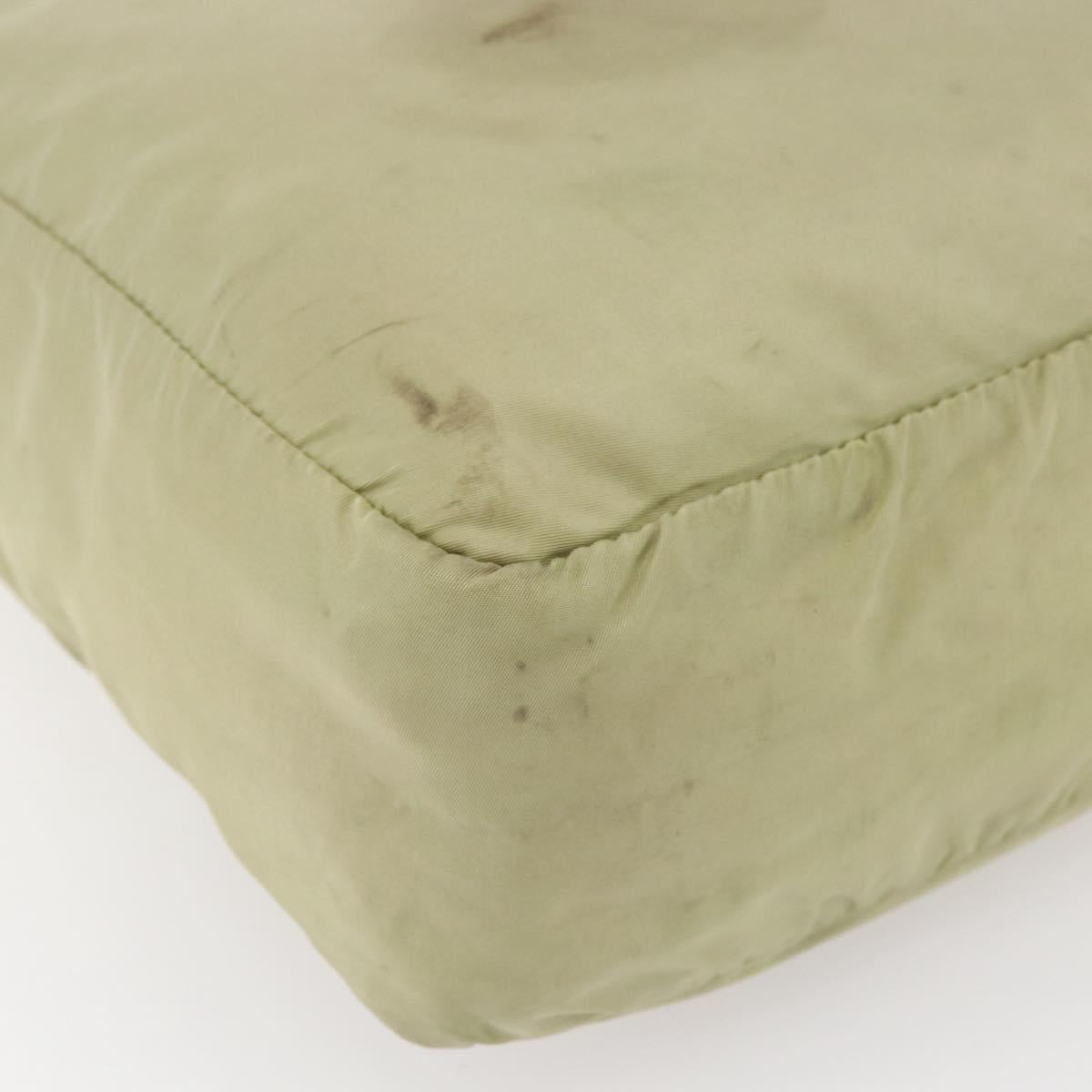 PRADA Tote Bag Nylon Green Silver Auth 153132