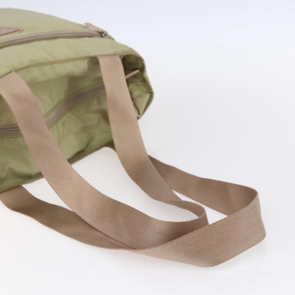 PRADA Tote Bag Nylon Green Silver Auth 153132