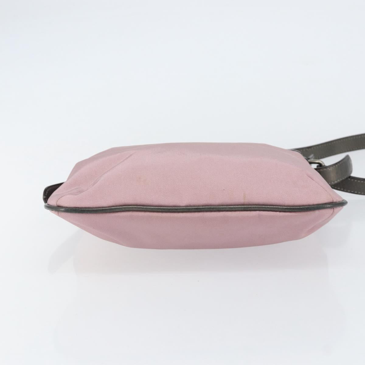 BURBERRY Nova Check Shoulder Bag Nylon Pink Silver Auth 153134