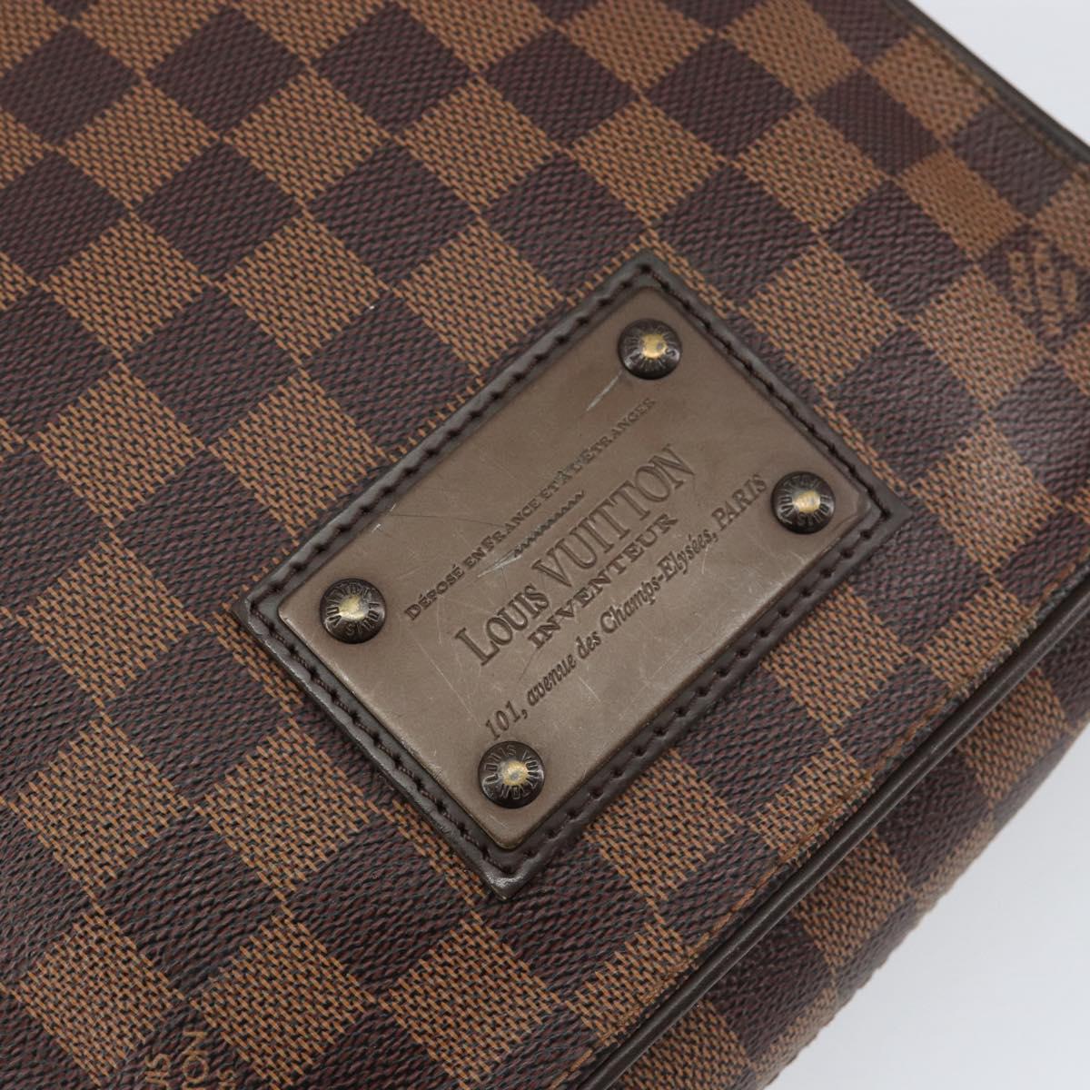 LOUIS VUITTON Damier Ebene Brooklyn PM Shoulder Bag N51210 LV Auth 153139