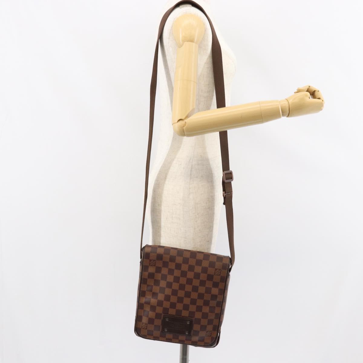 LOUIS VUITTON Damier Ebene Brooklyn PM Shoulder Bag N51210 LV Auth 153139