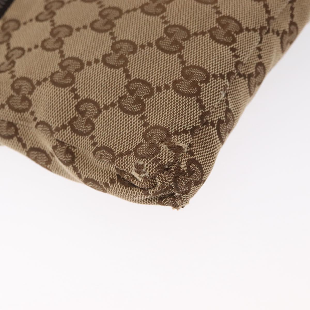 GUCCI GG Canvas Waist Bag Beige Silver 28566 Auth 153142