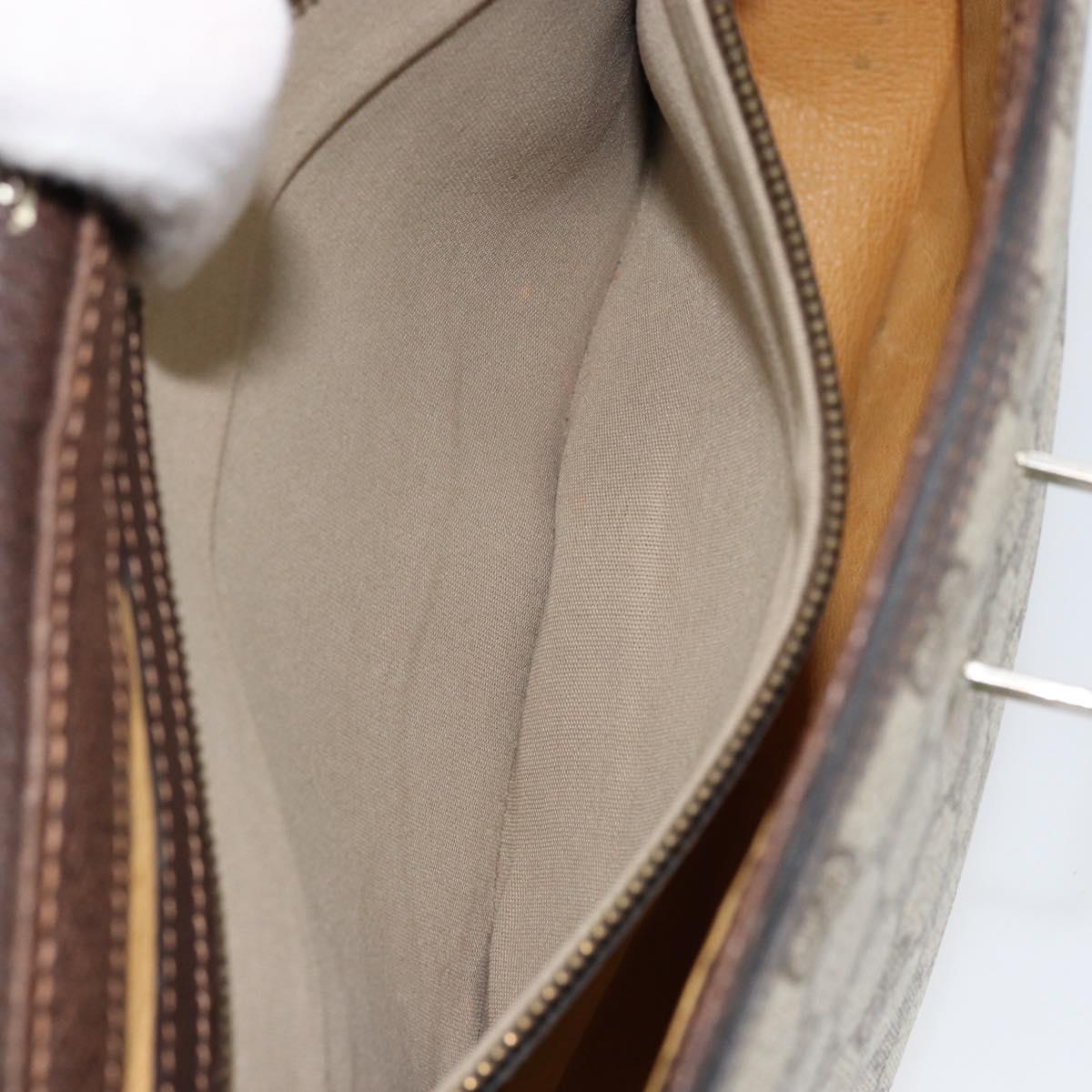 GUCCI GG Supreme Shoulder Bag PVC Beige Gold Auth 153152