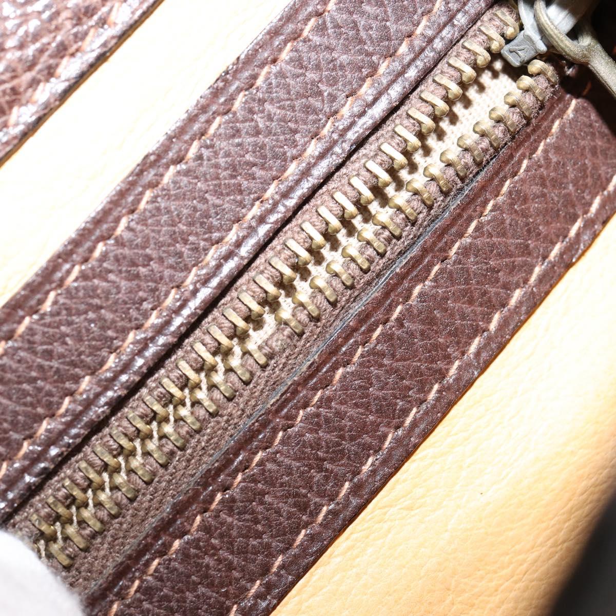 GUCCI GG Supreme Shoulder Bag PVC Beige Gold Auth 153152